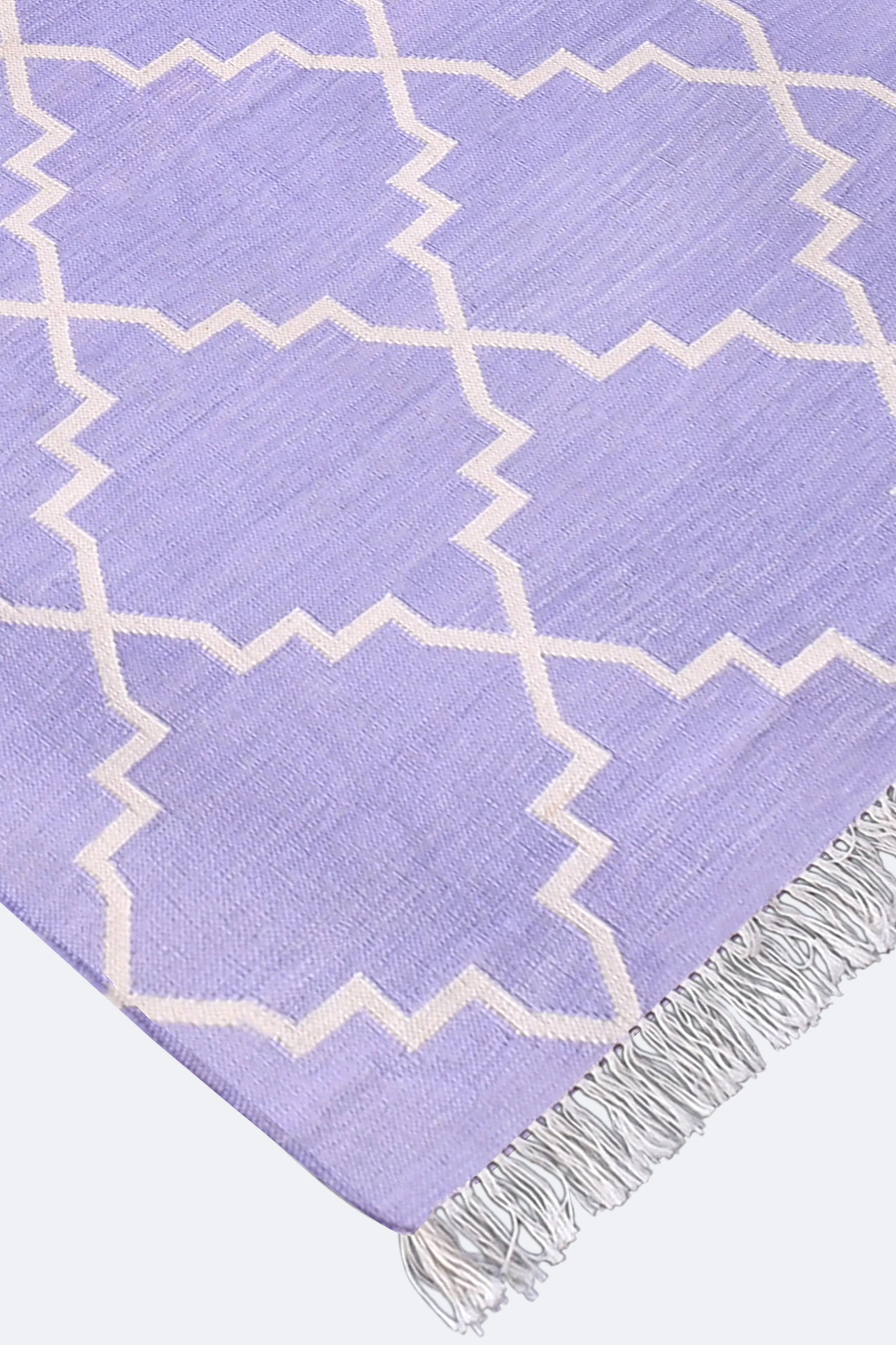 Lilac Lattice Handwoven Cotton Runner