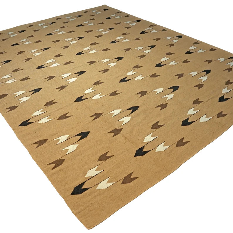 Tiled Design Jute Rug in Biege