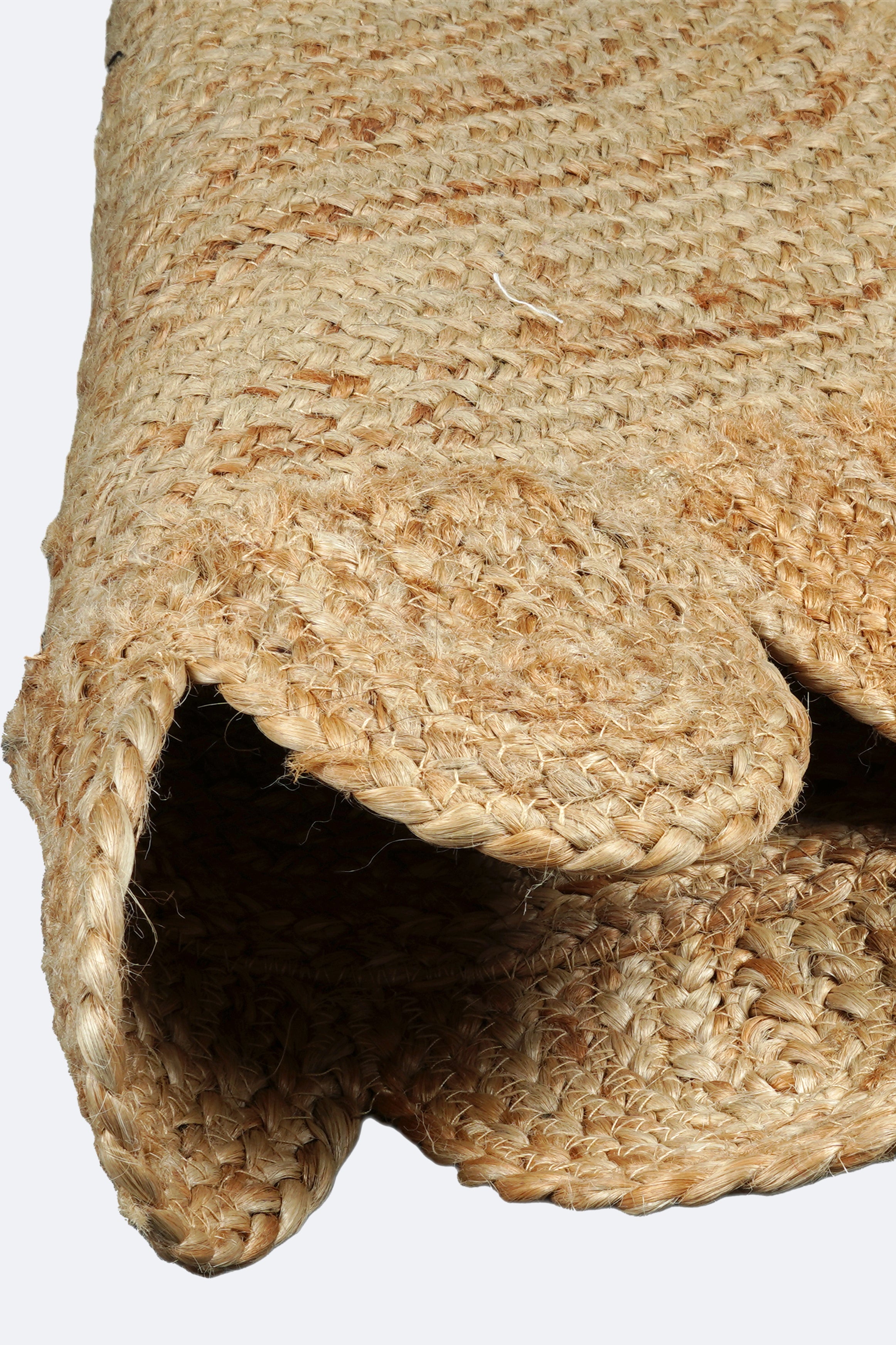 Scalloped Natural Jute Round Rug