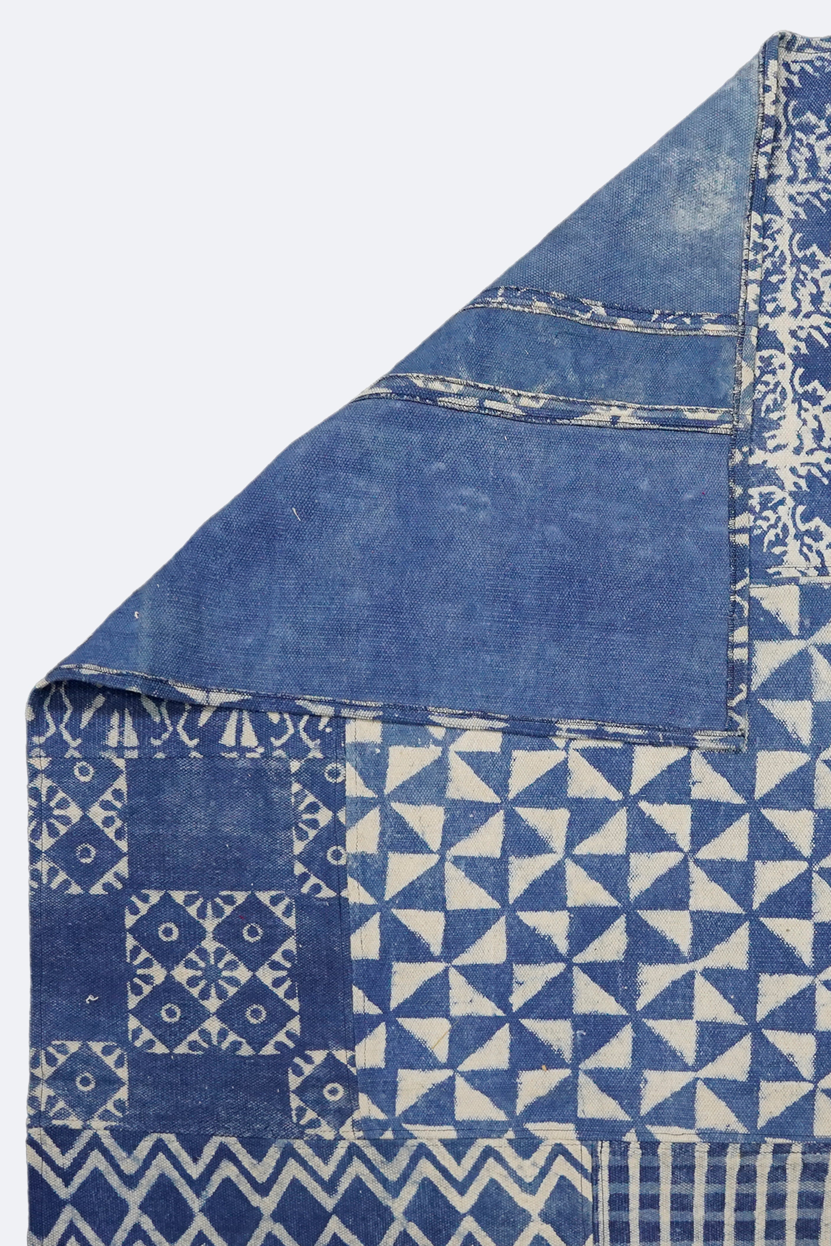 Indigo Patchwork Panel Rug