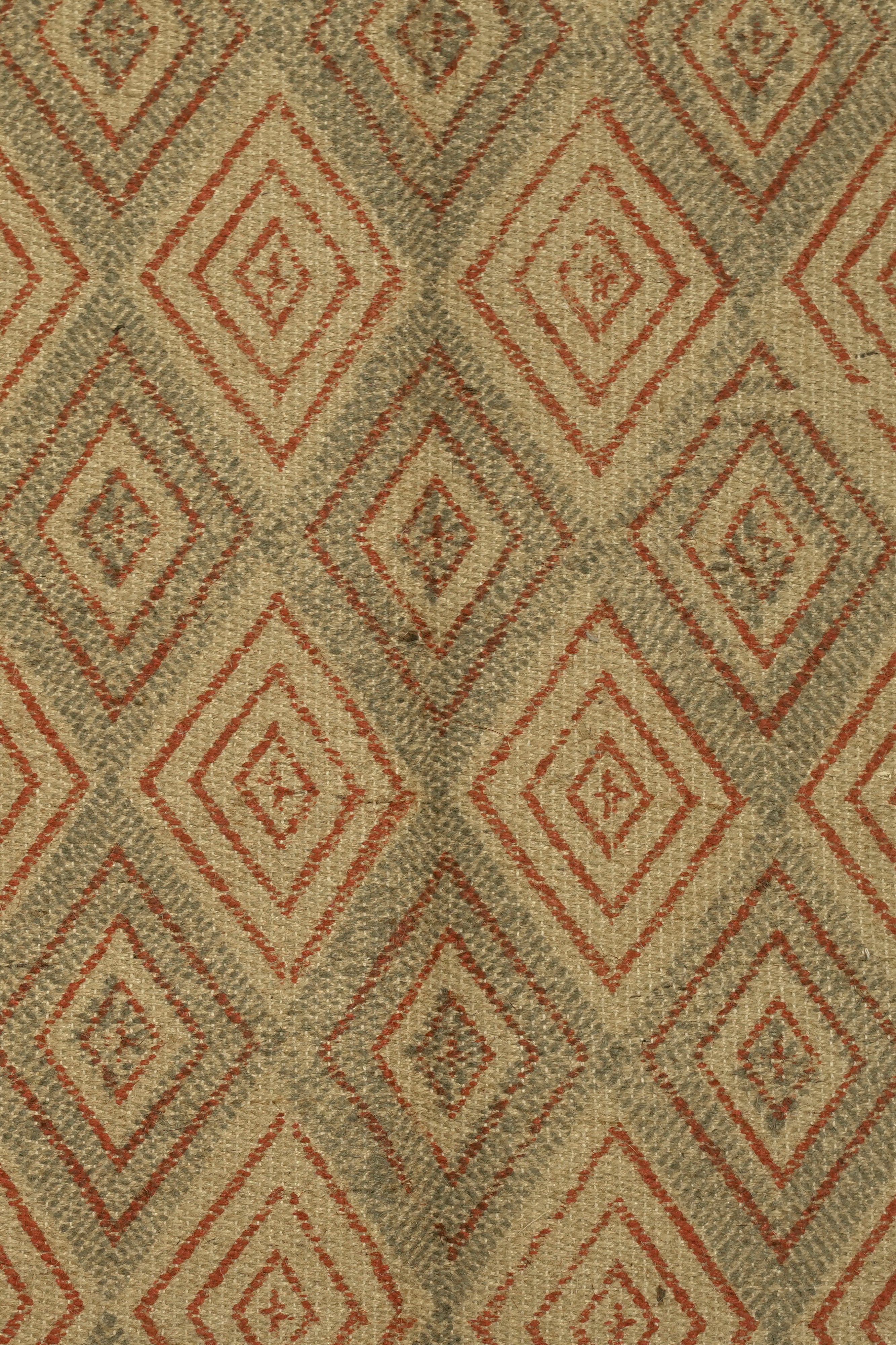 Diamond Block-Printed Jute Rug