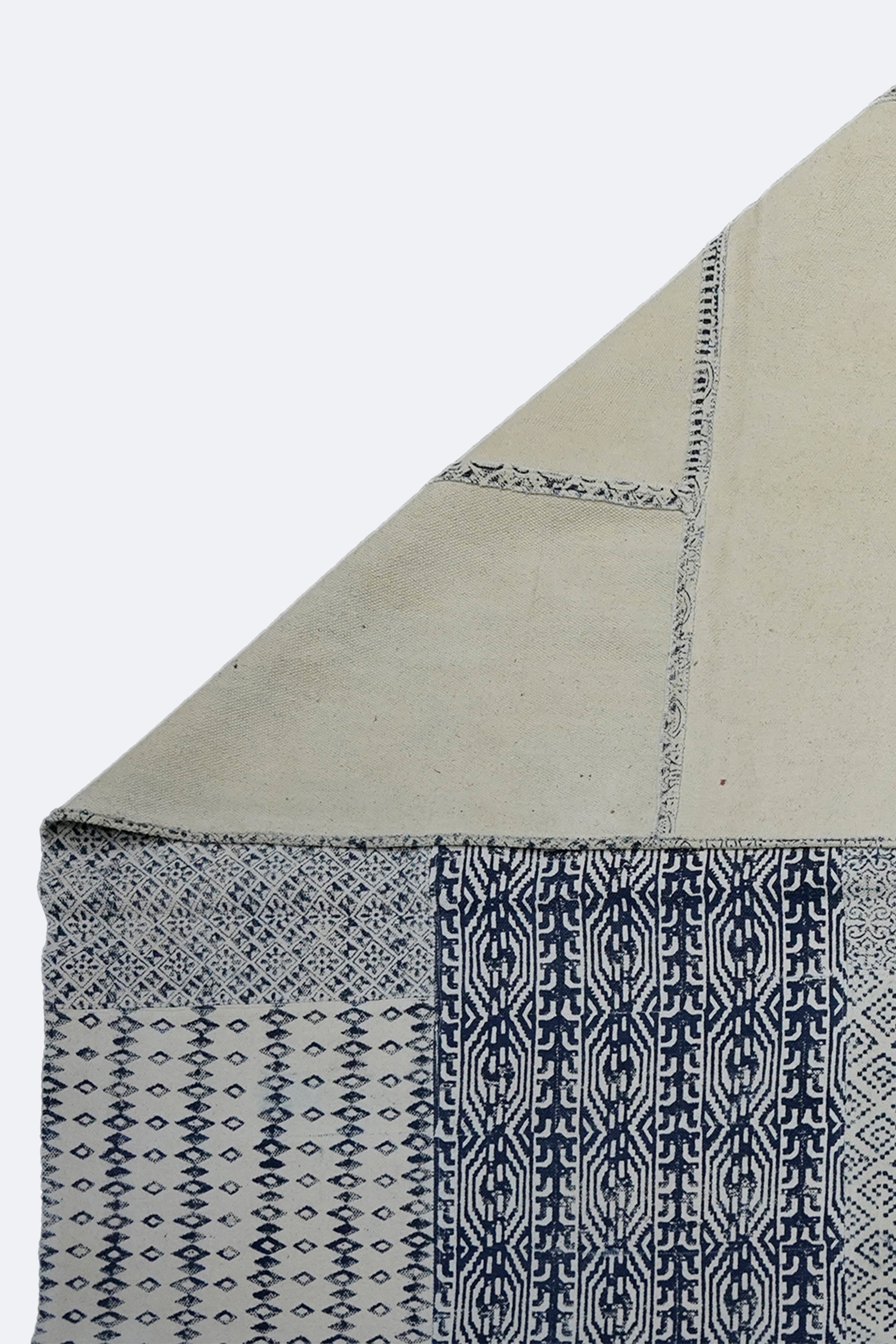 Indigo Mosaic Handmade Cotton Patchwork Rug