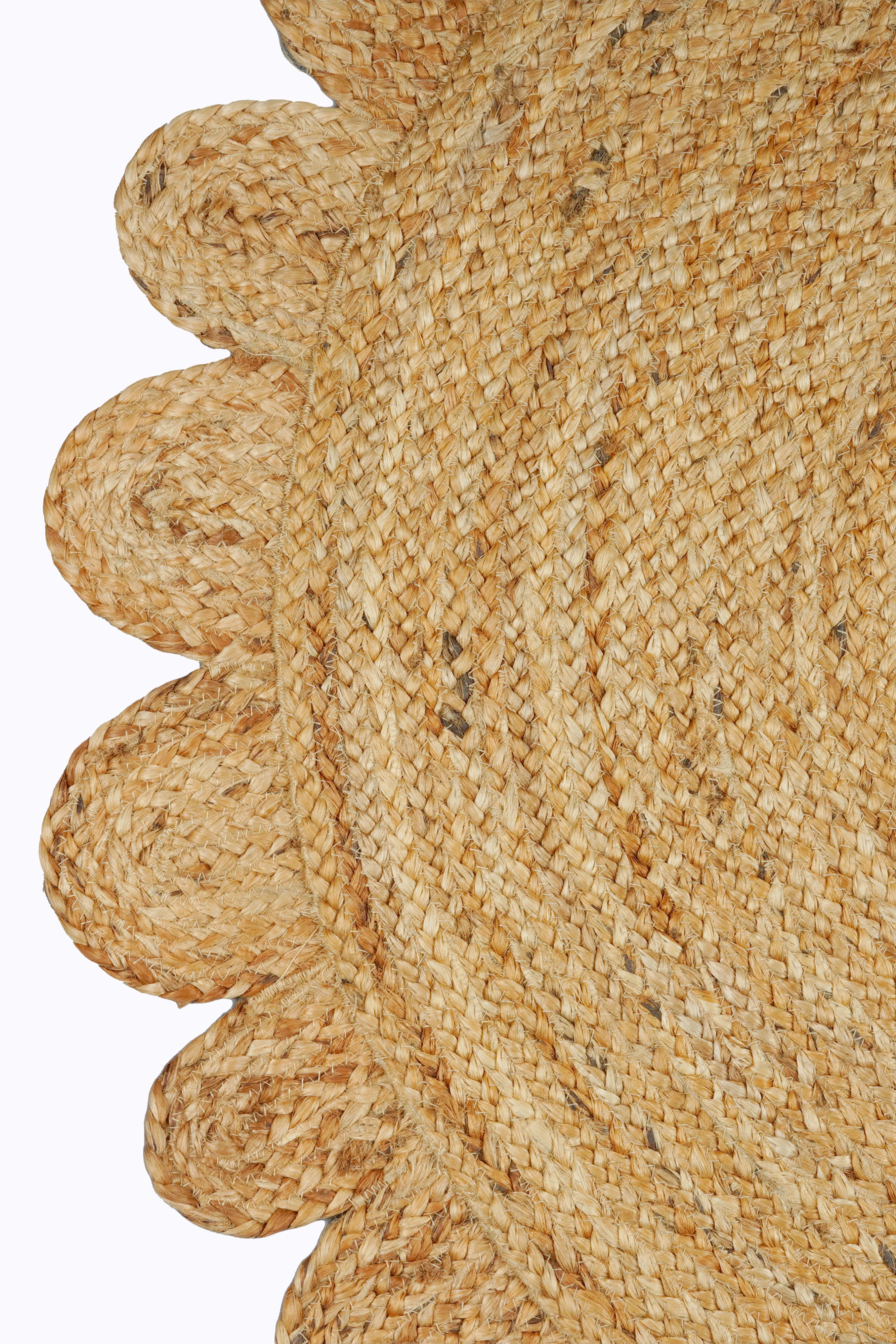 Natural Scalloped Round Jute Rug