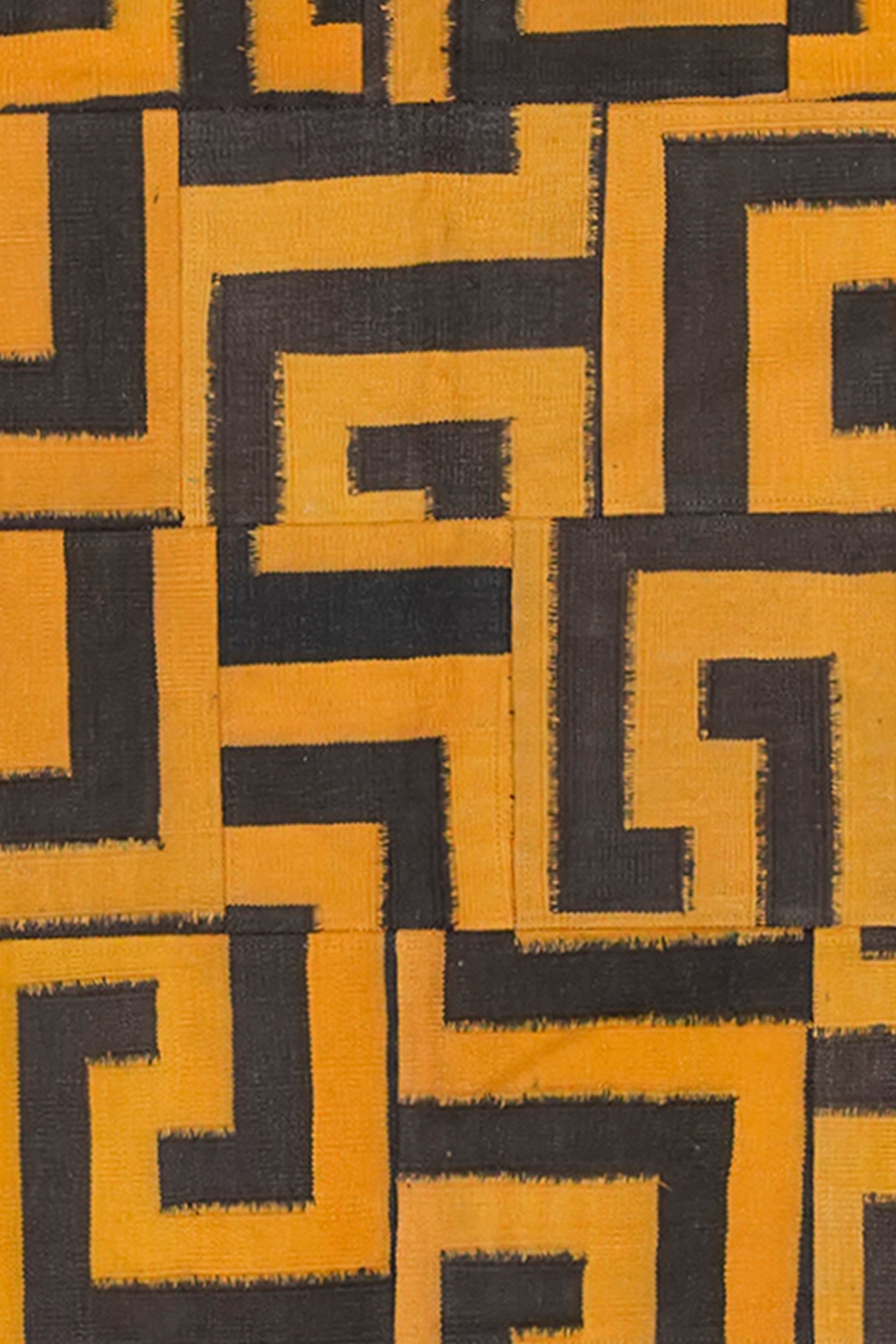 Ochre Labyrinth Patchwork Rug
