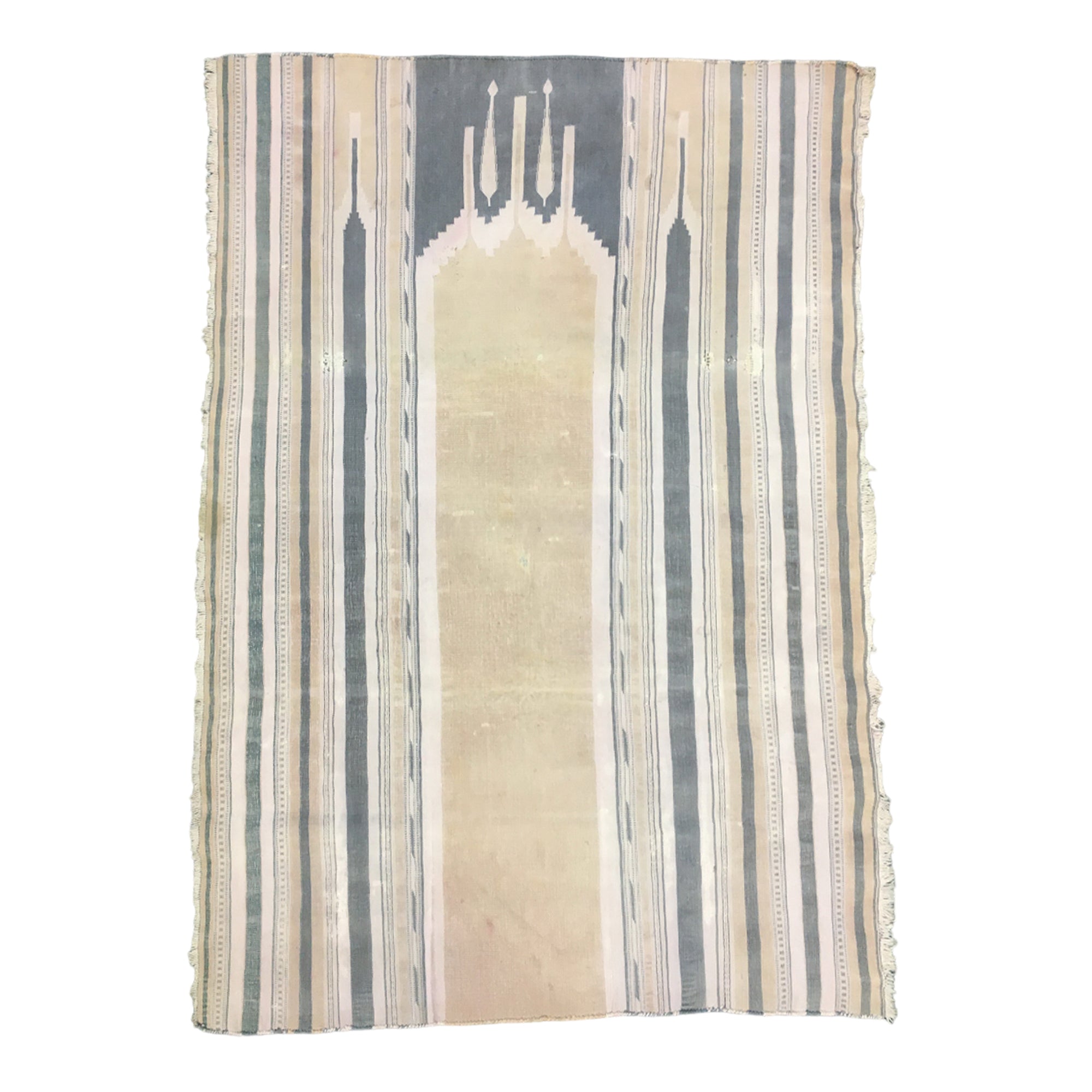 Jainamaz Prayer Rug in Slate Blue and Sand