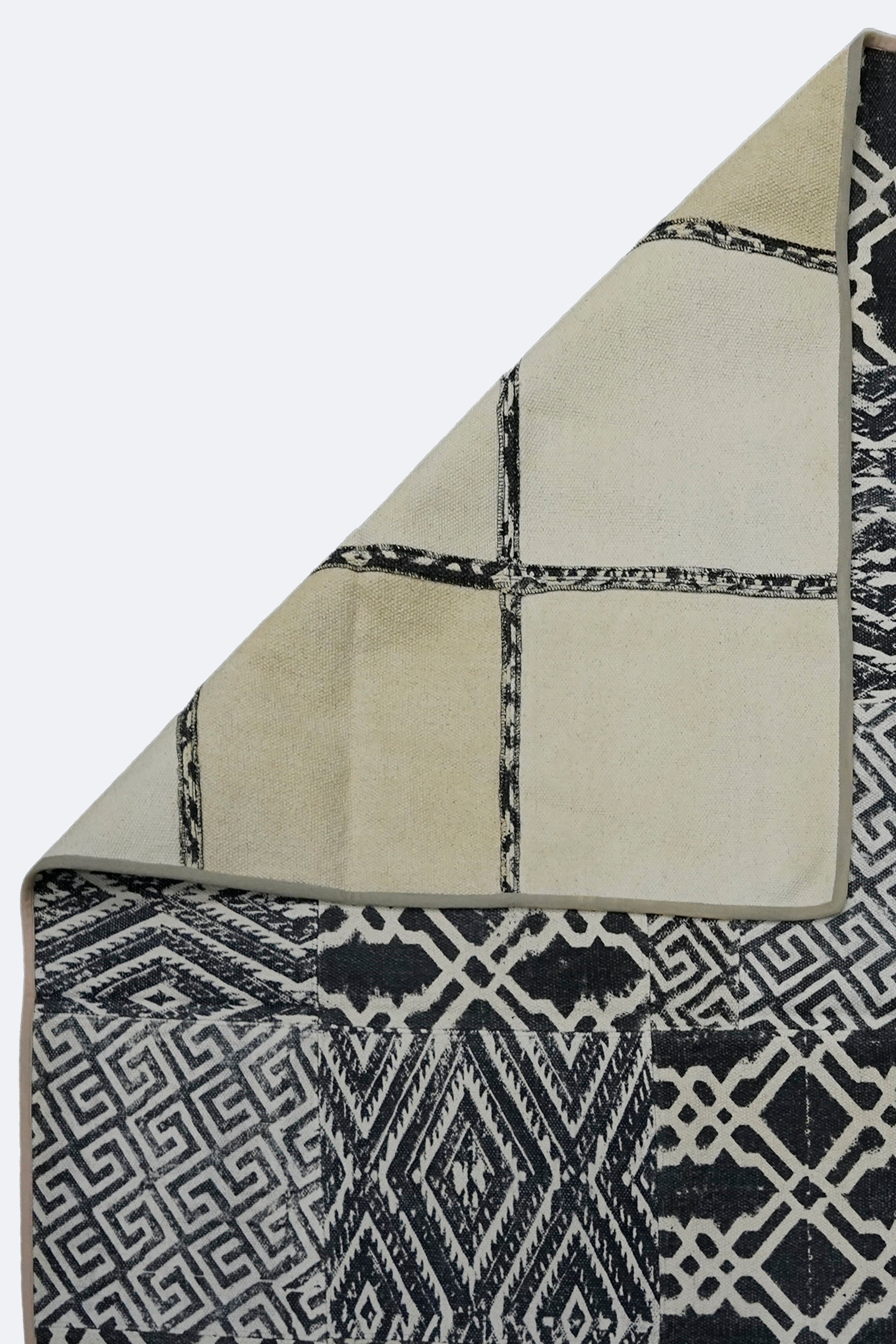 Monochrome Mosaic Handmade Patchwork Rug