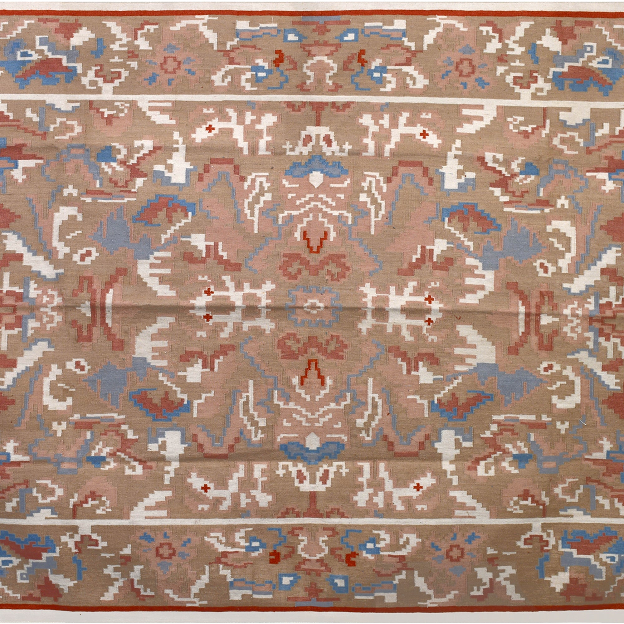 hand woven Floral rug in Brown Base and Wool