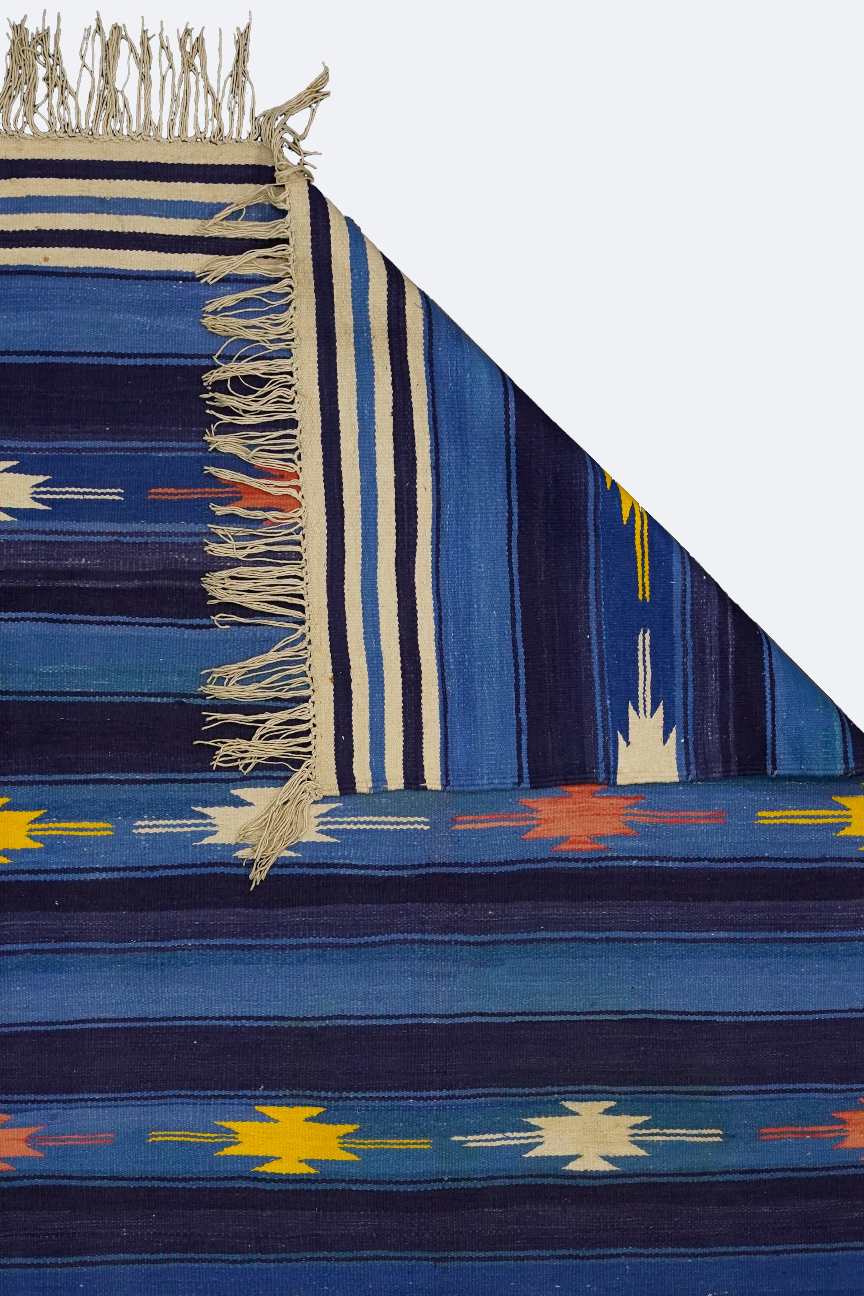 Blue Horizon Striped Punjabi Dhurrie