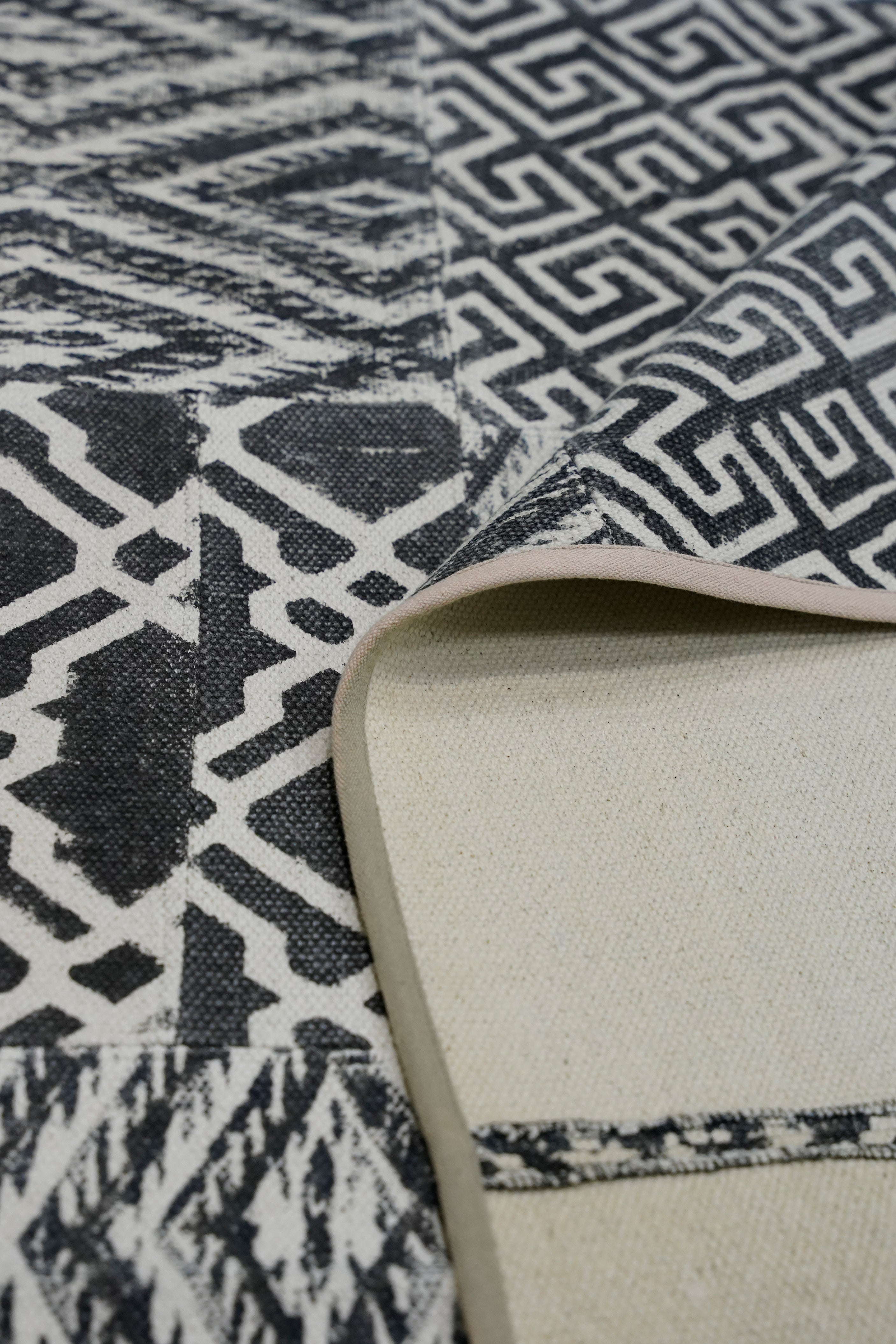 Contemporary Geometric Patchwork Rug