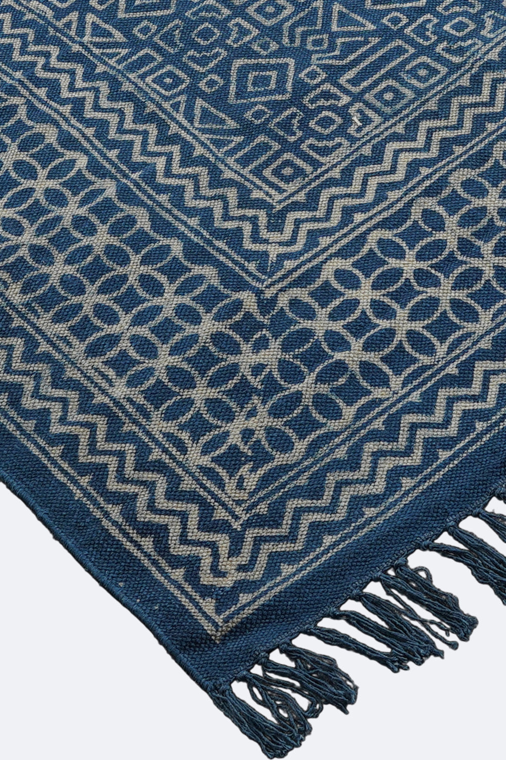 Indigo Heritage Geometric Printed Rug