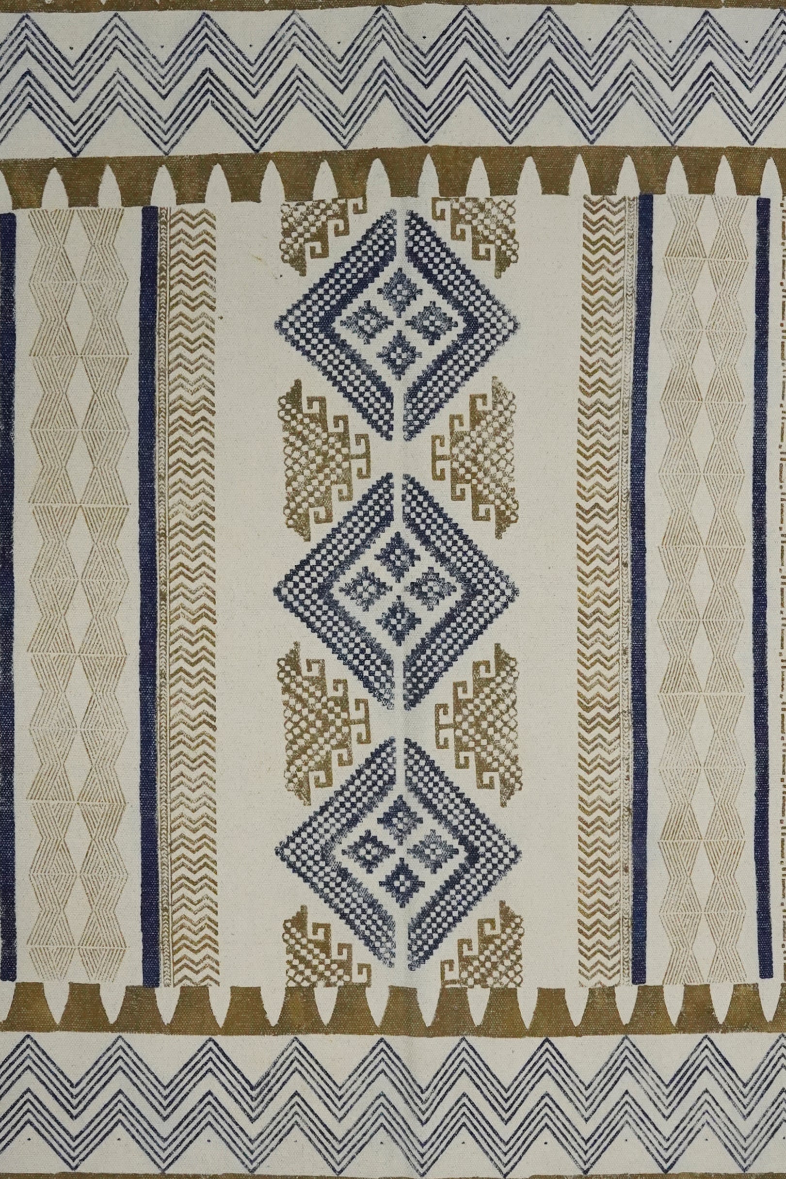Nomadic Diamond Tribal Printed Jute Rug