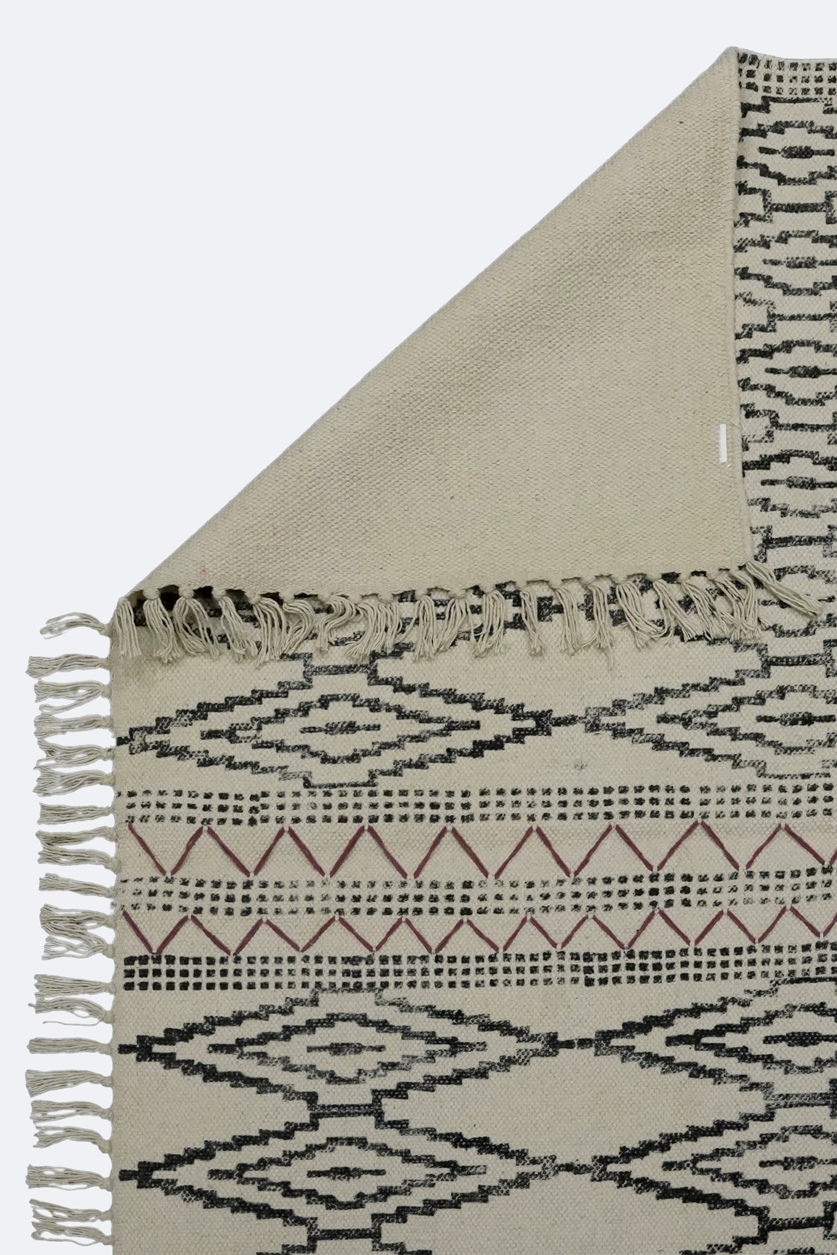 Linear Diamond Tribal Printed Jute Rug