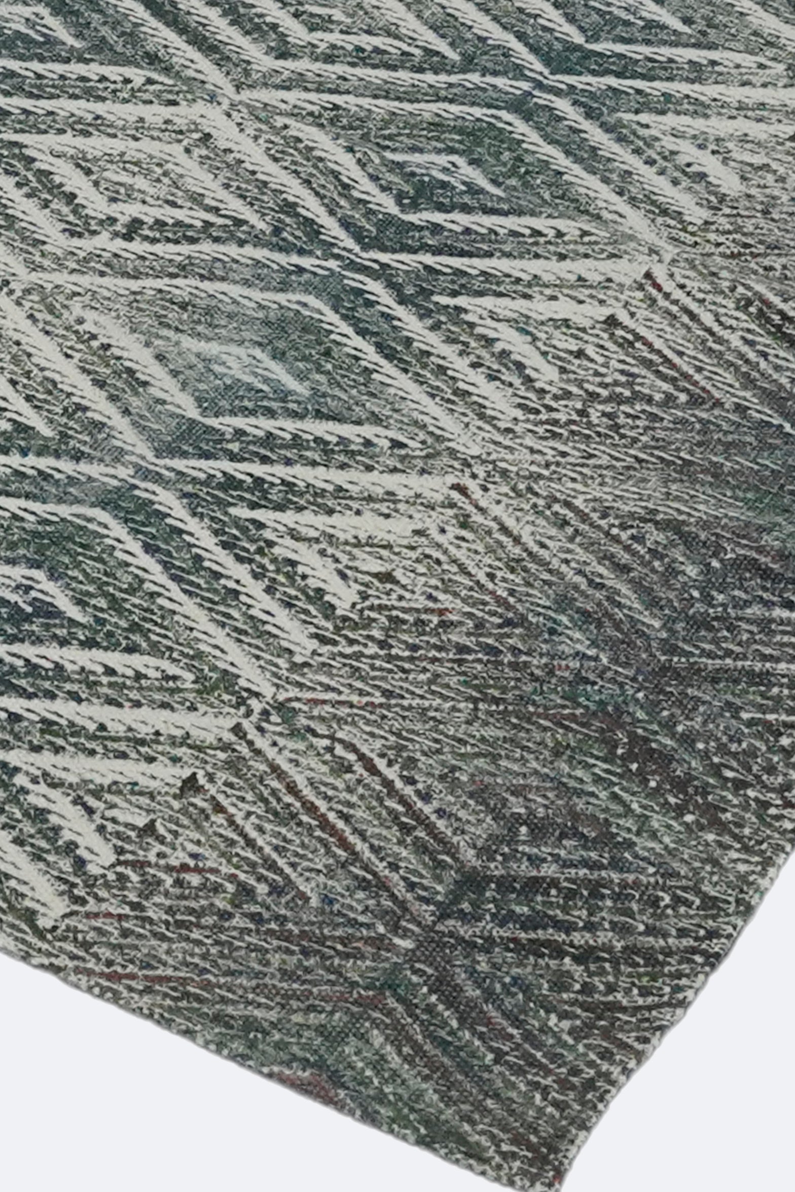 Emerald Diamond Weave Printed Jute Rug