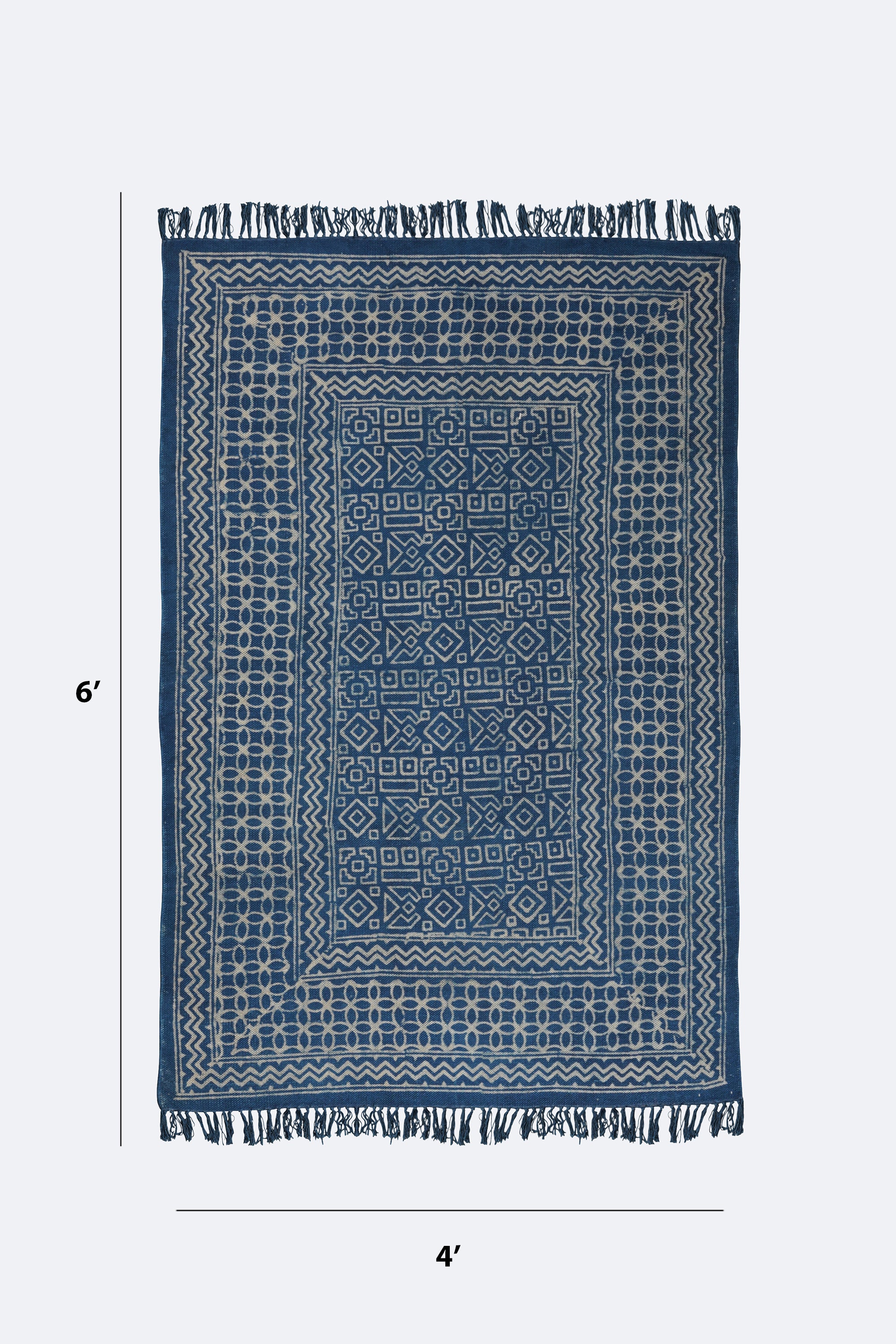 Indigo Heritage Geometric Printed Rug