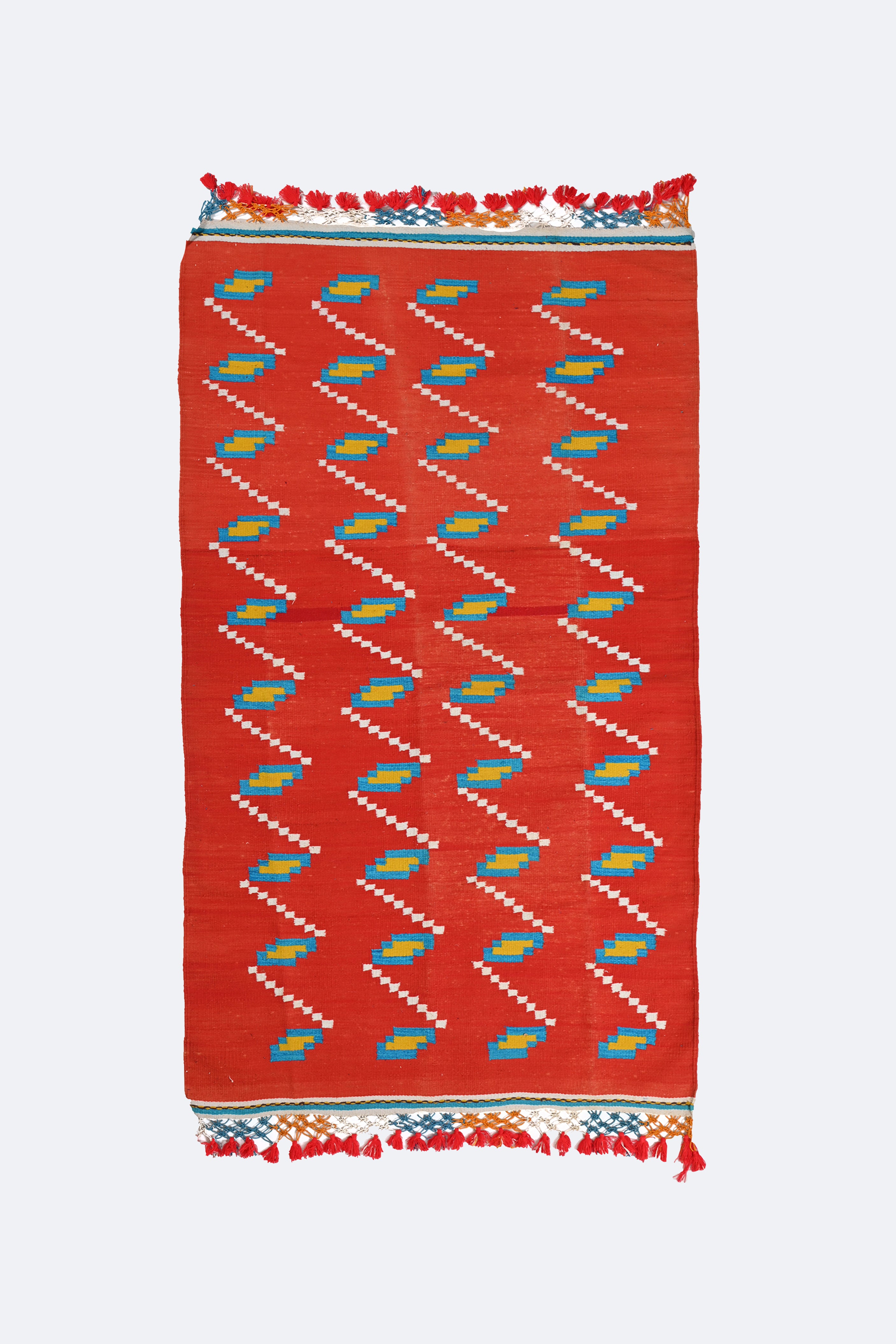 Red Cotton Handmade Punjabi Dhurrie