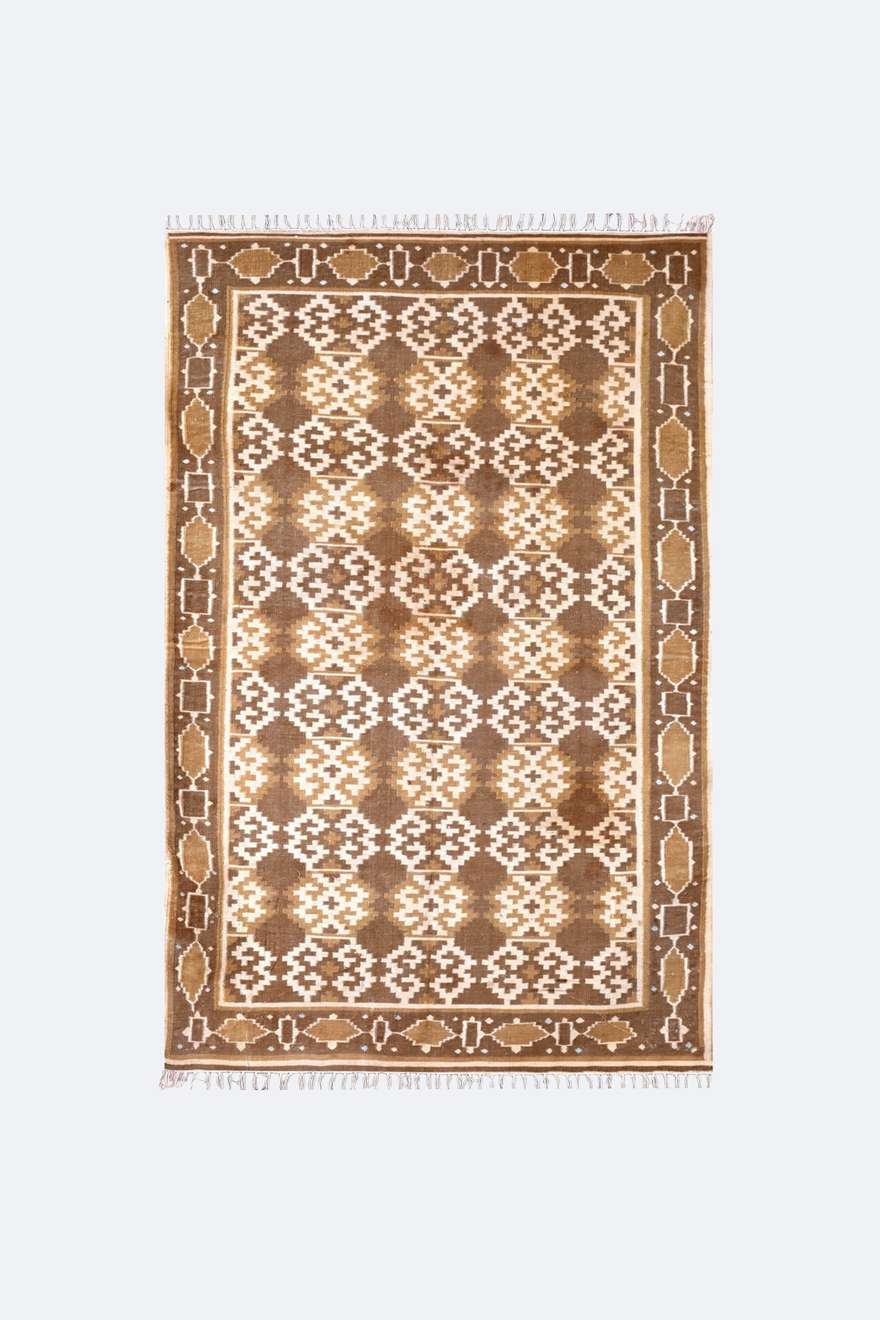Moroccan High-Pile Ogee Woolen Rug
