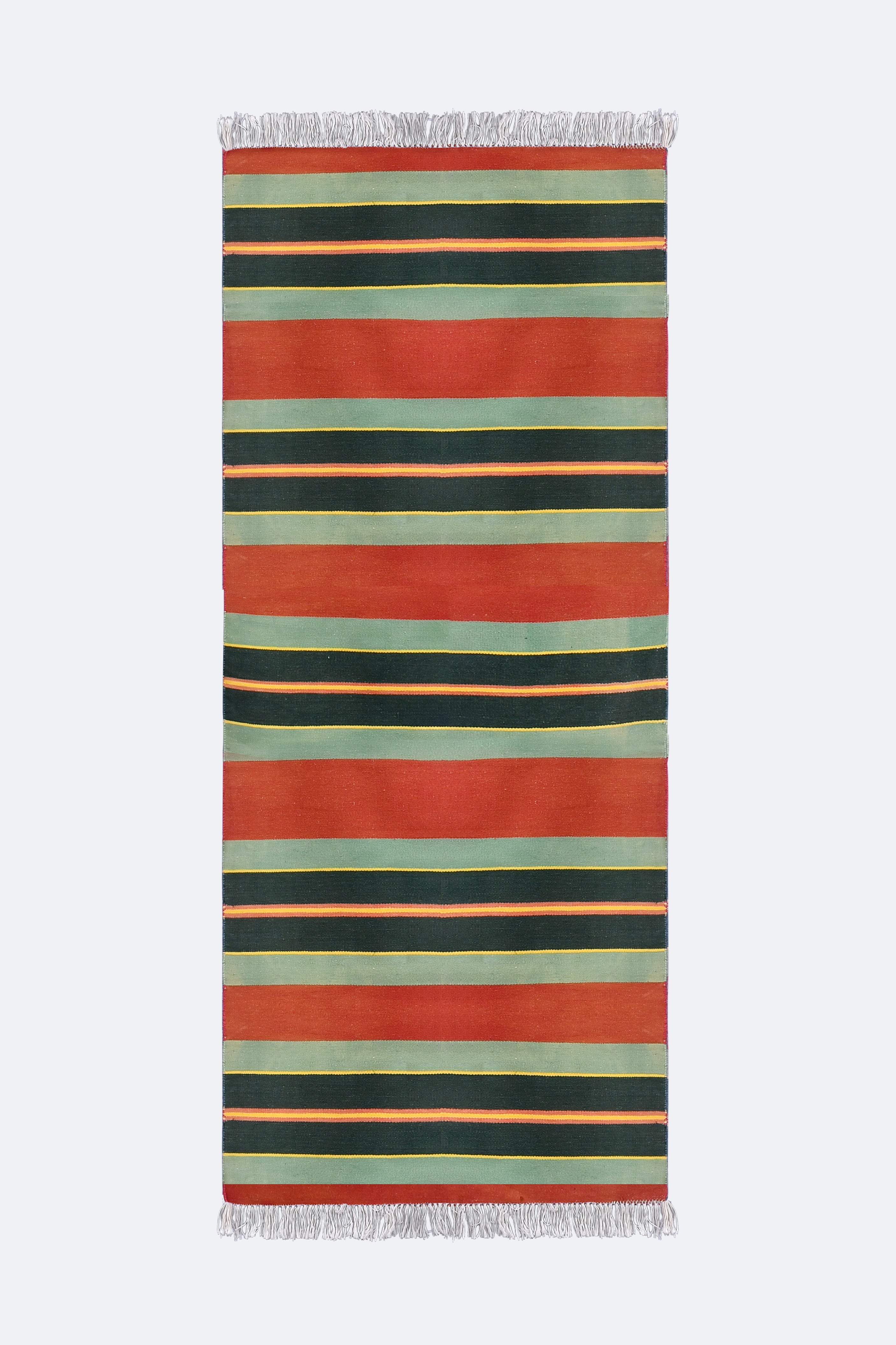 Terracotta Stripes Handwoven Cotton Runner