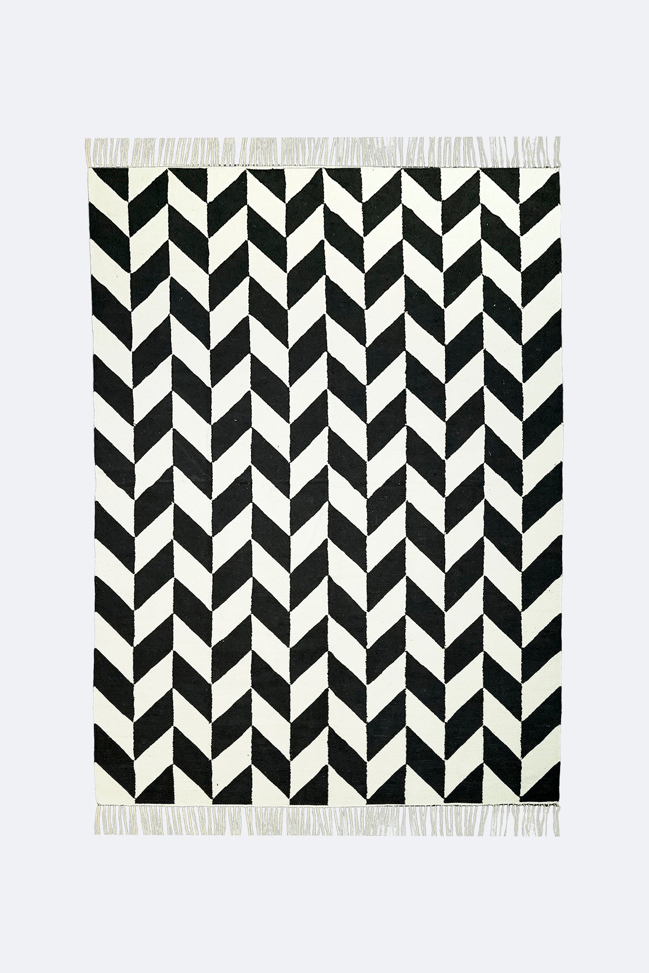 Monochrome Chevron Flatweave Rug