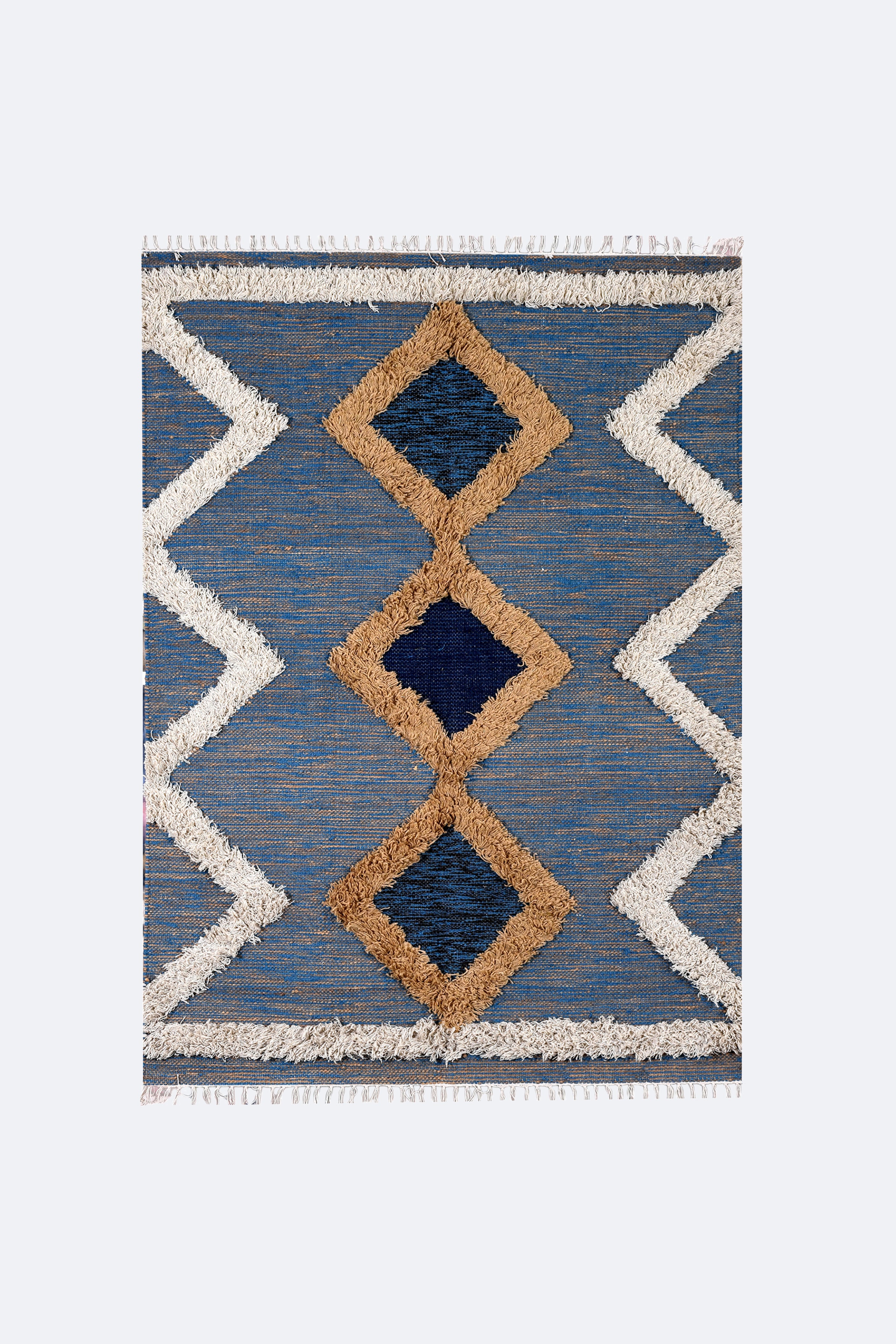 Plush Diamond Woolen Shag Rug