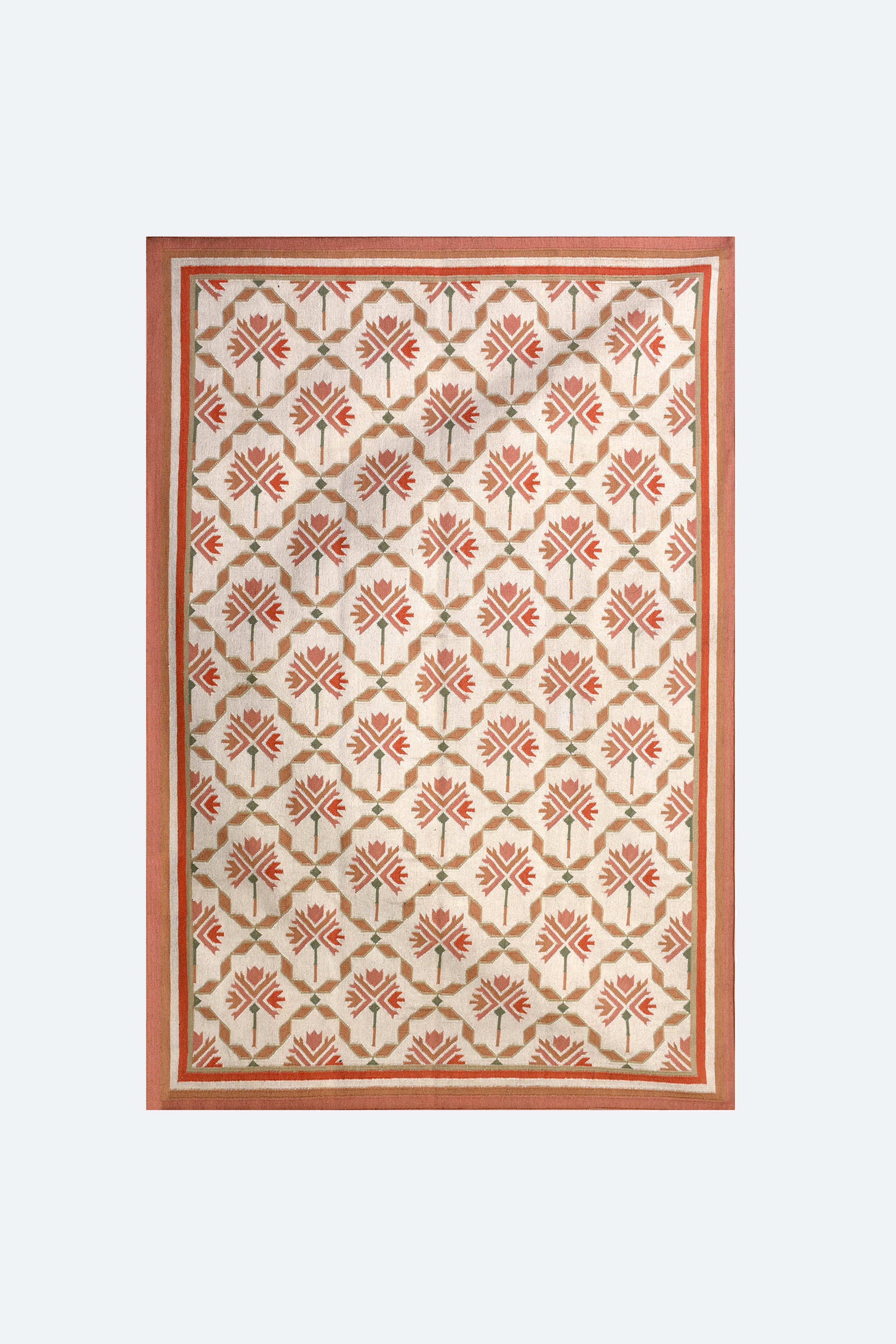 Geometric Floral Reversible Wool Rug