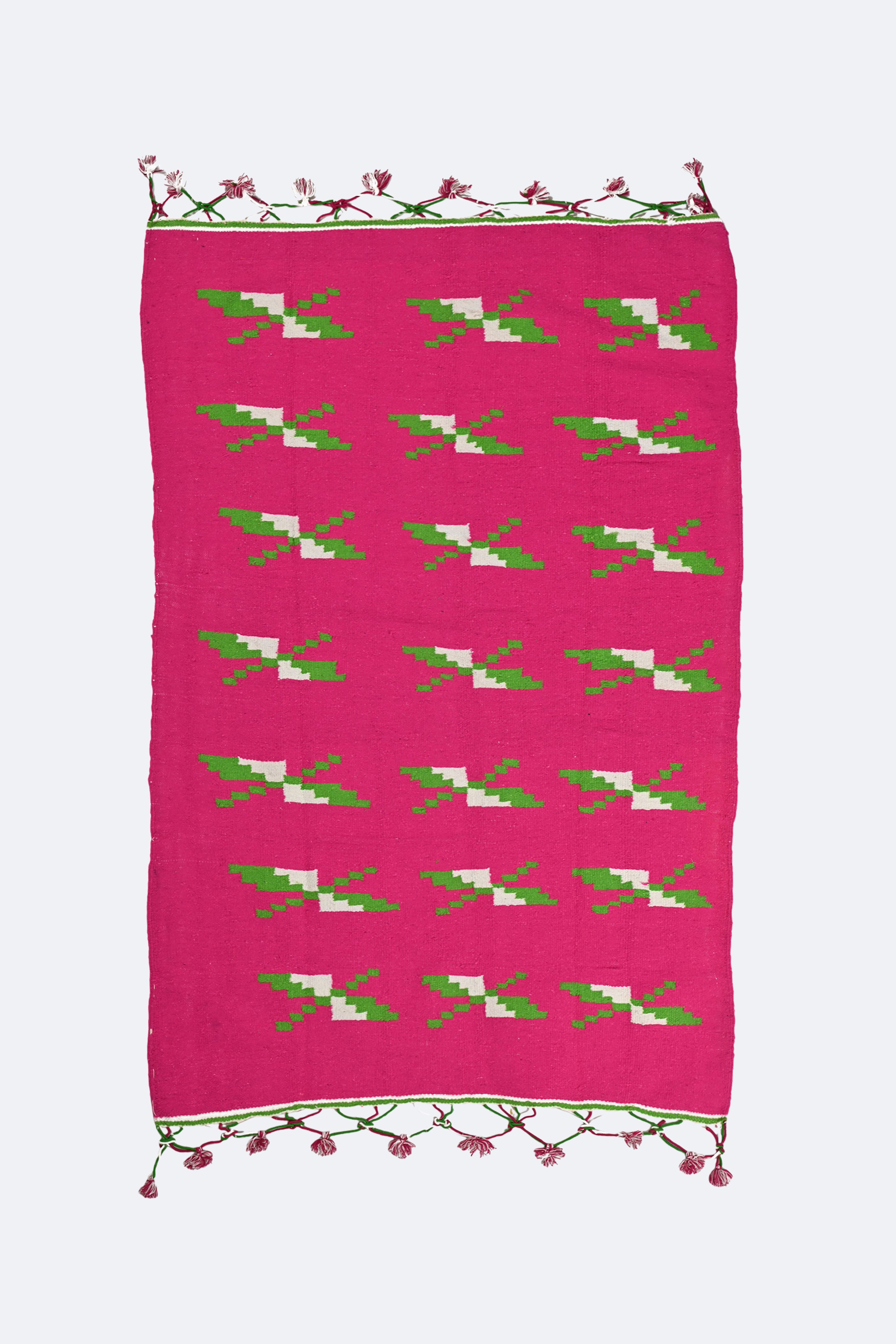 Rosy Bloom Reversible Handmade Punjabi Dhurrie