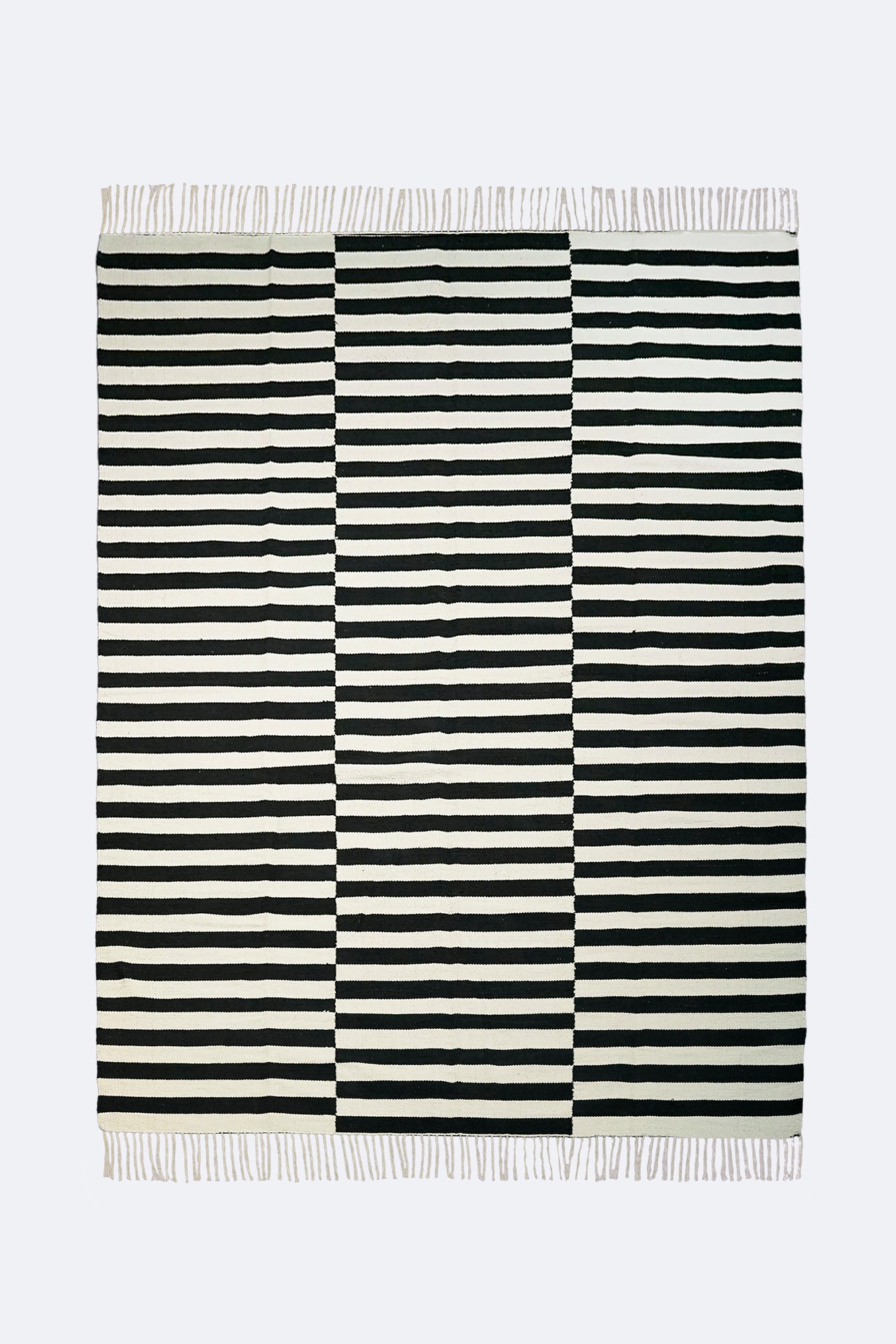 Striped Grid Flatweave Rug