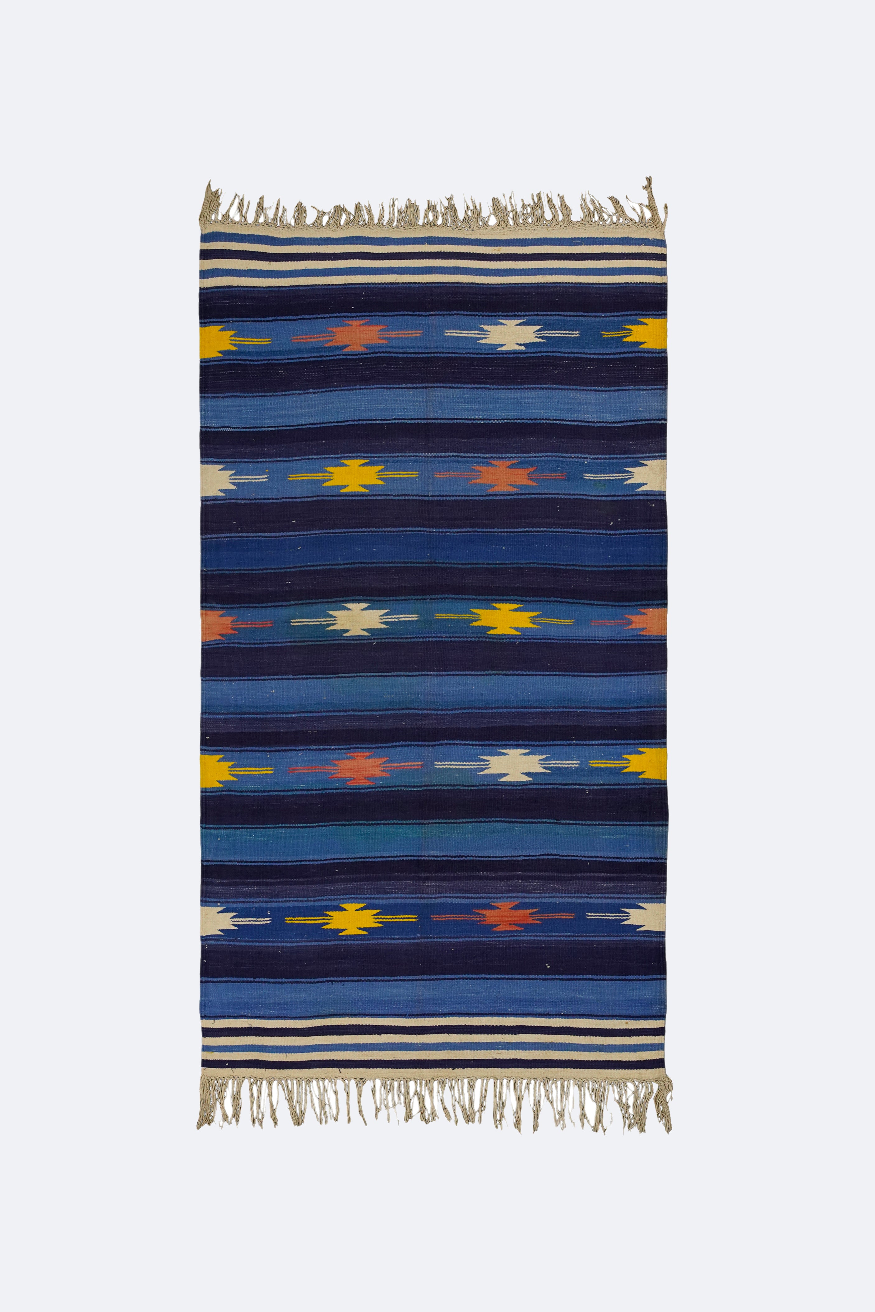 Blue Horizon Striped Punjabi Dhurrie