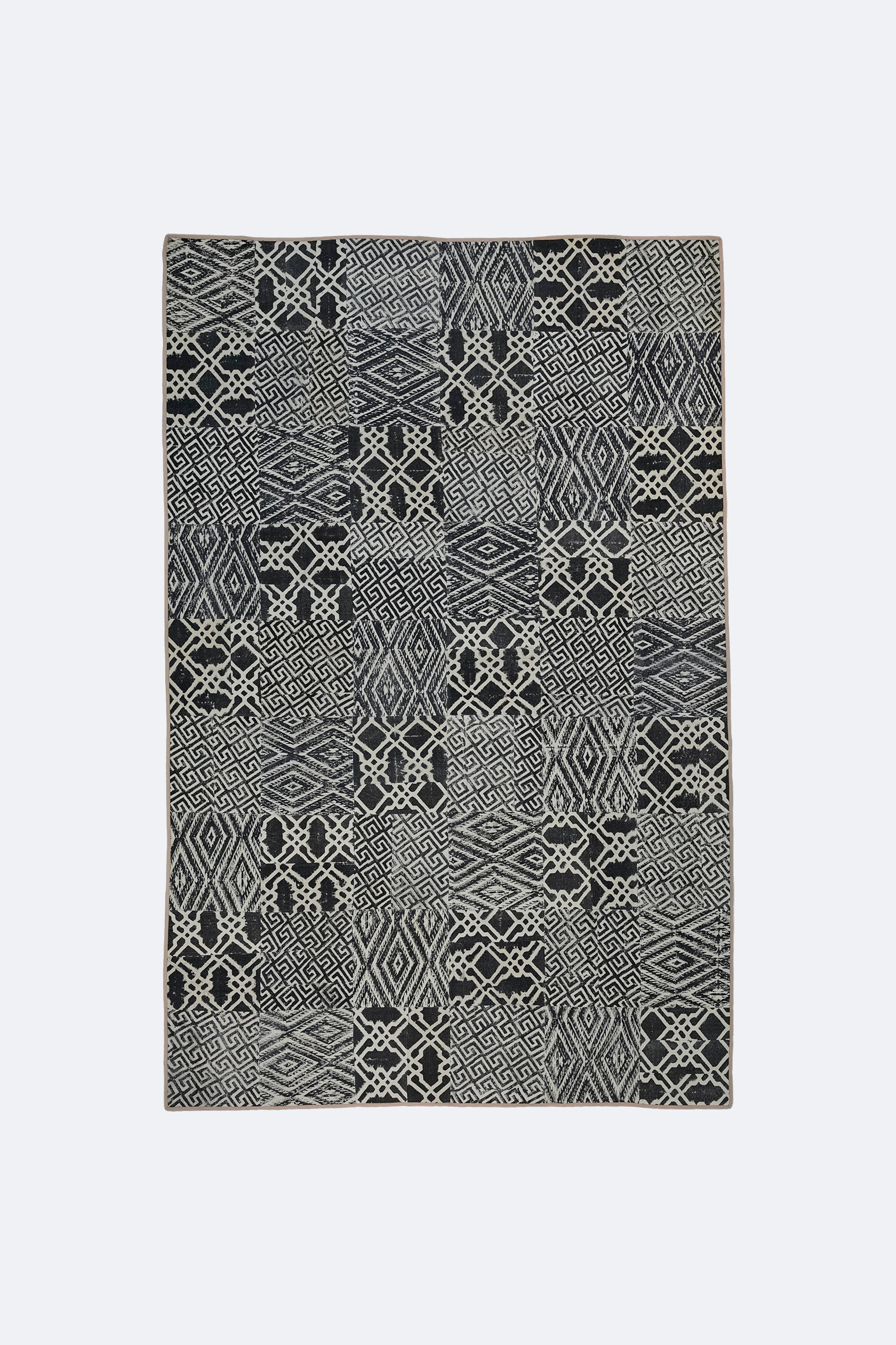 Monochrome Mosaic Handmade Patchwork Rug