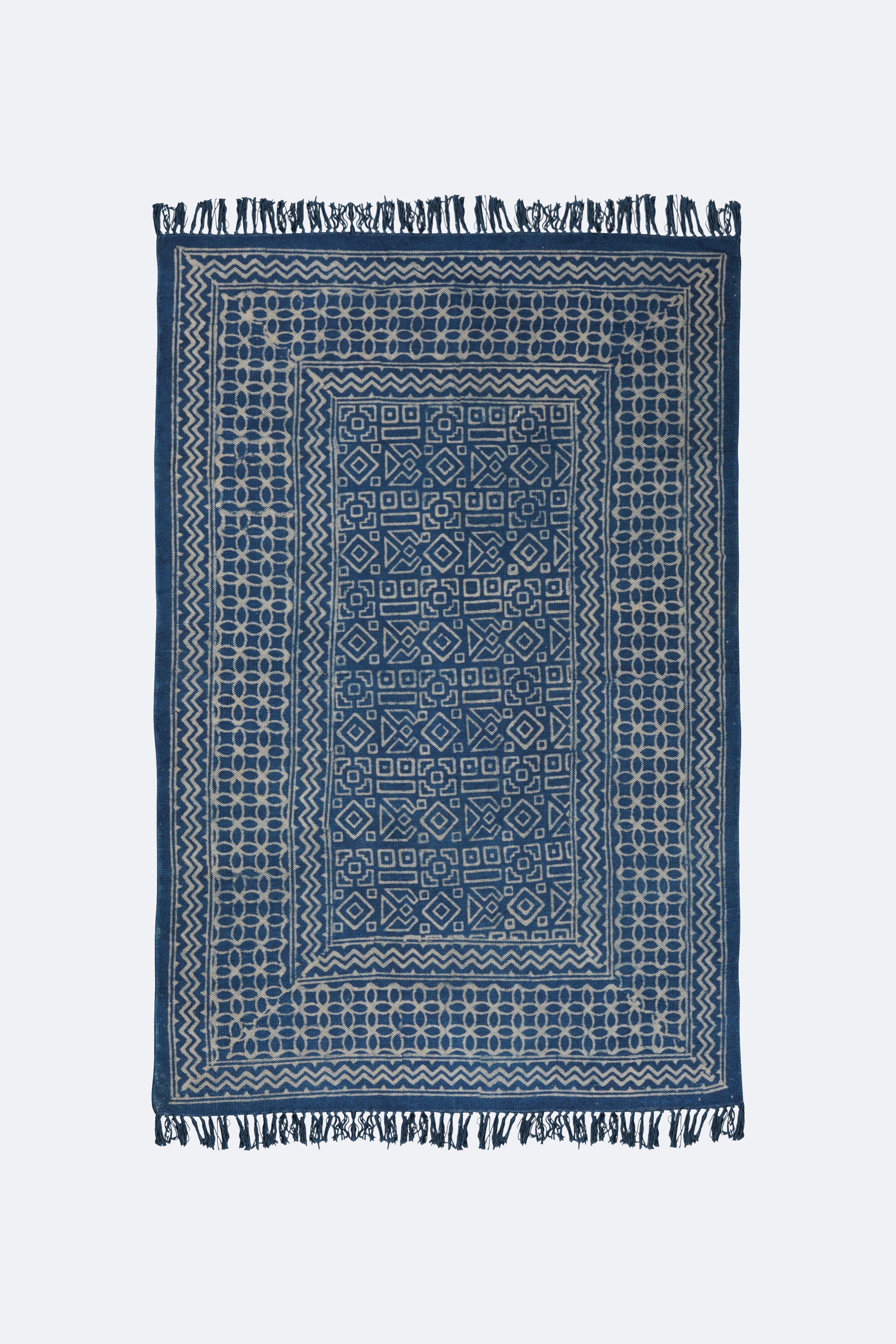 Indigo Heritage Geometric Printed Rug