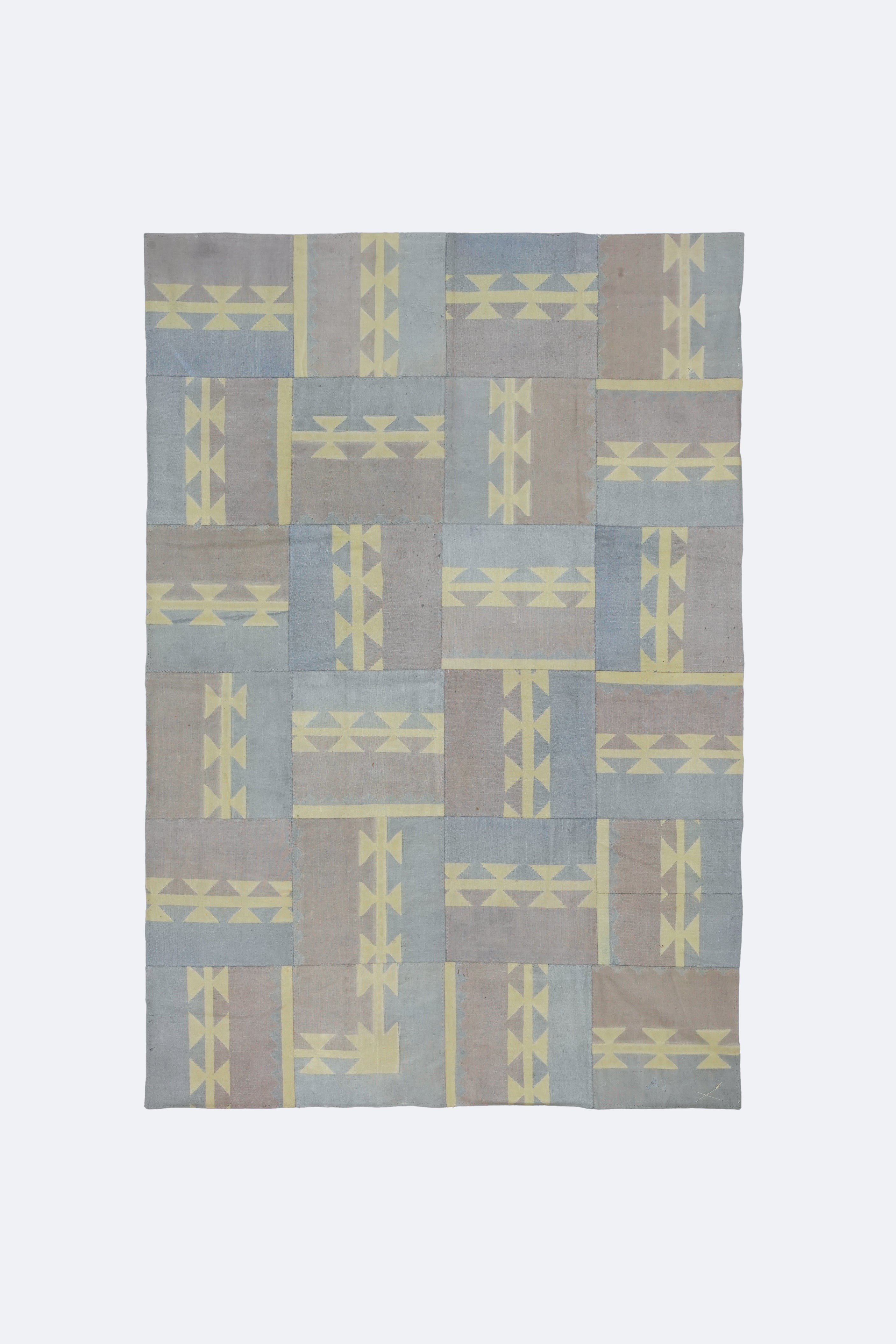 Soft Beam Geometric Patchwork Rug