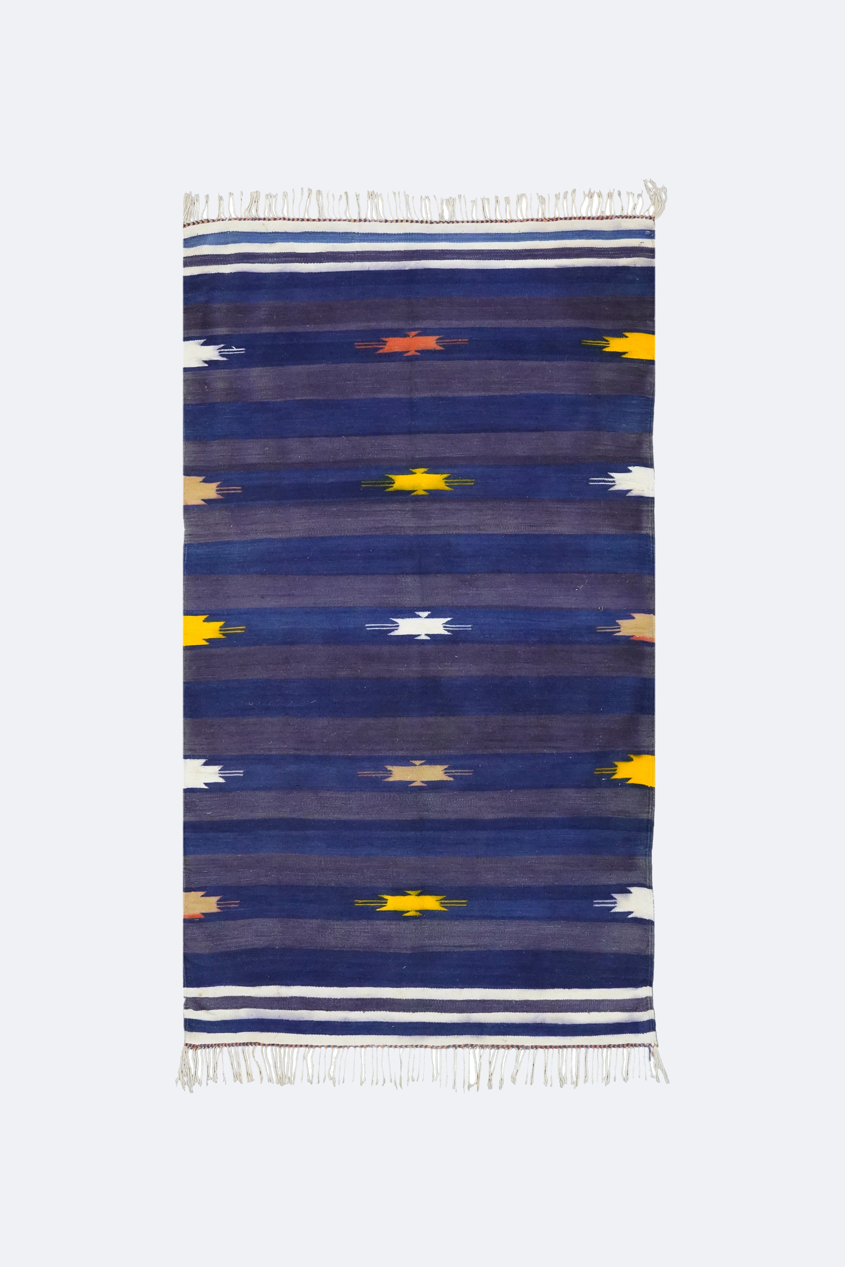 Blue Striped Punjabi Dhurrie