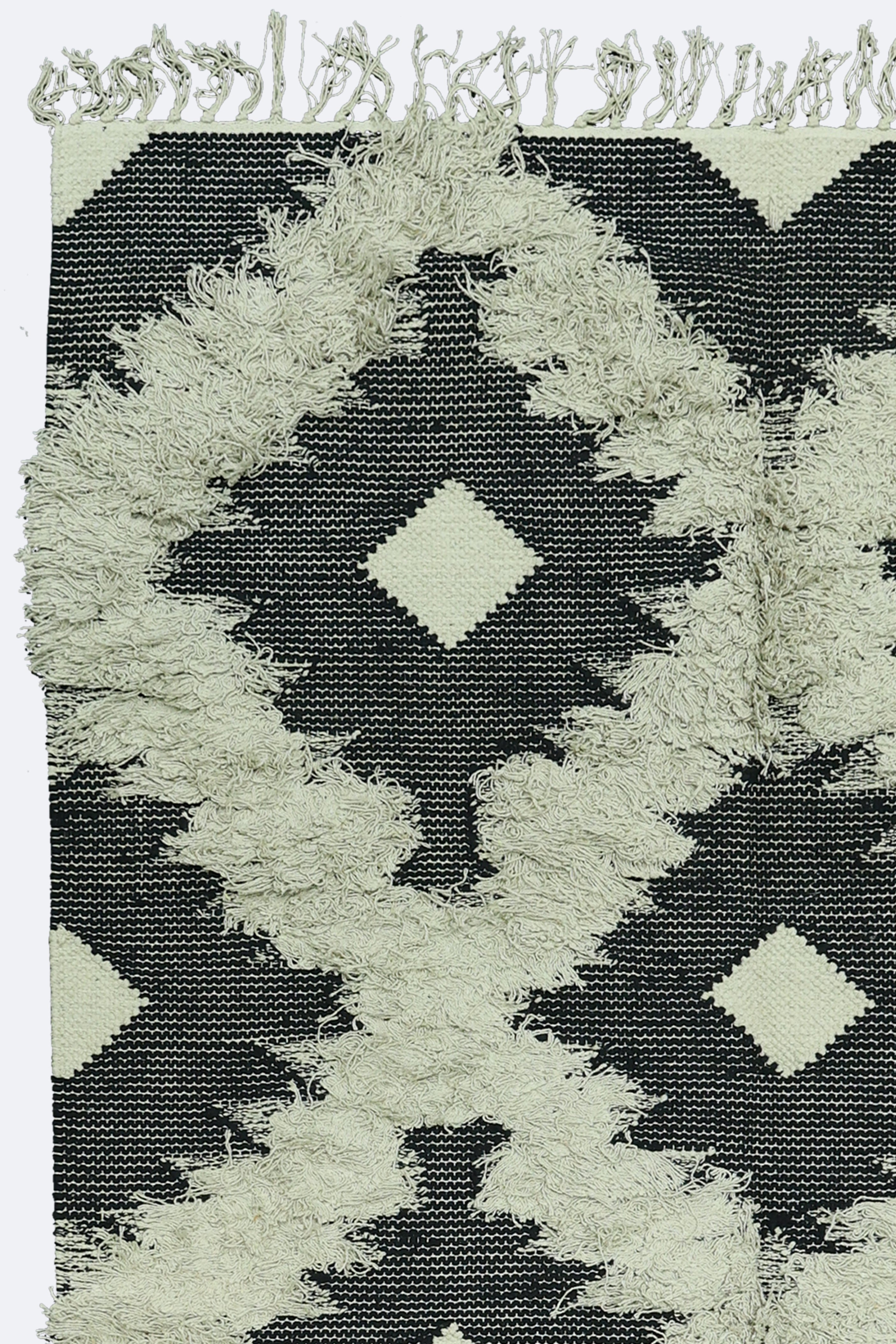 Nomad Crest Handmade Cotton Moroccan Pile Rug