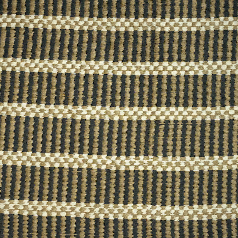 Linear striped Jute Rug for Home - Biege and Olive Green