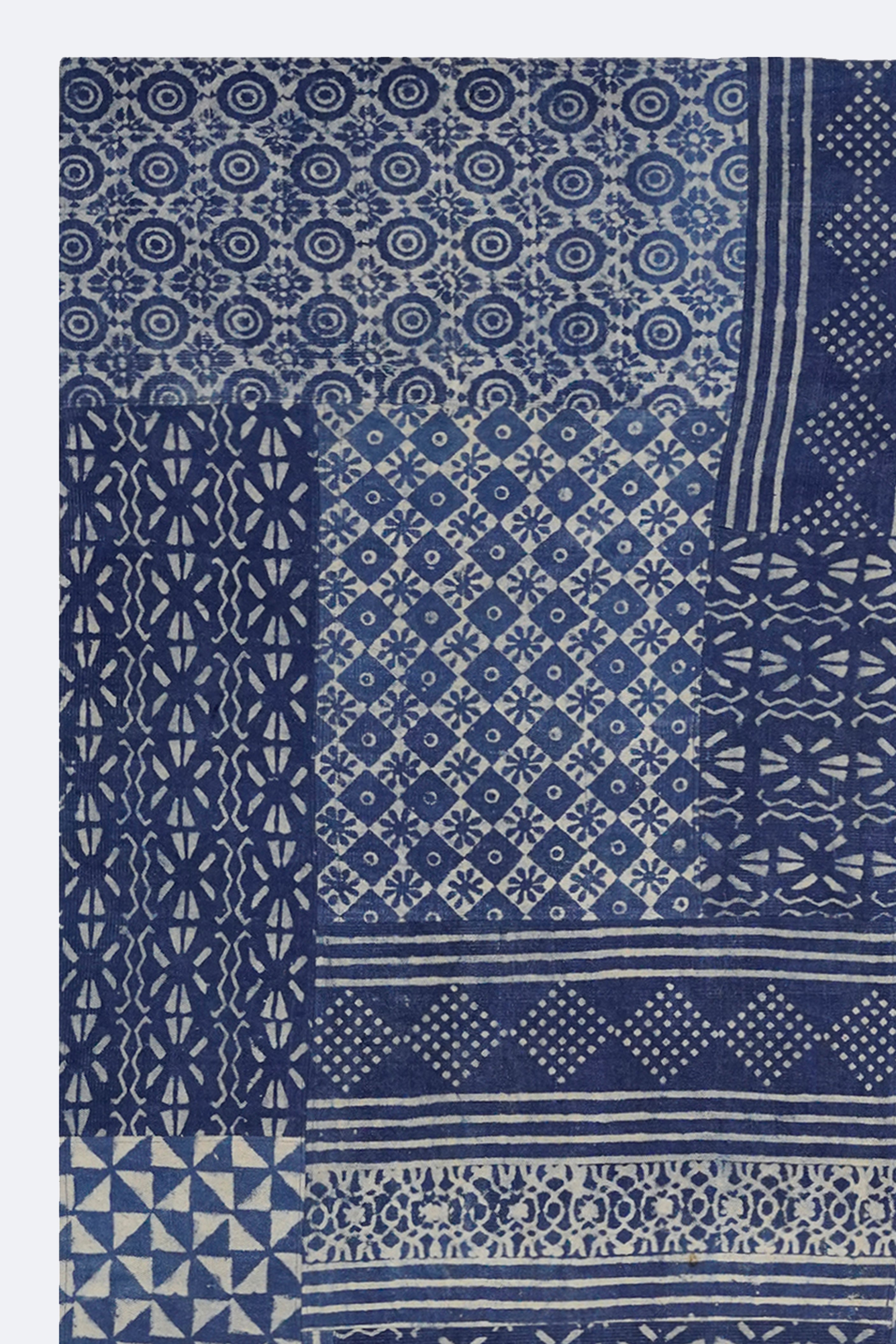 Block Printed Cotton Patchwork Rug