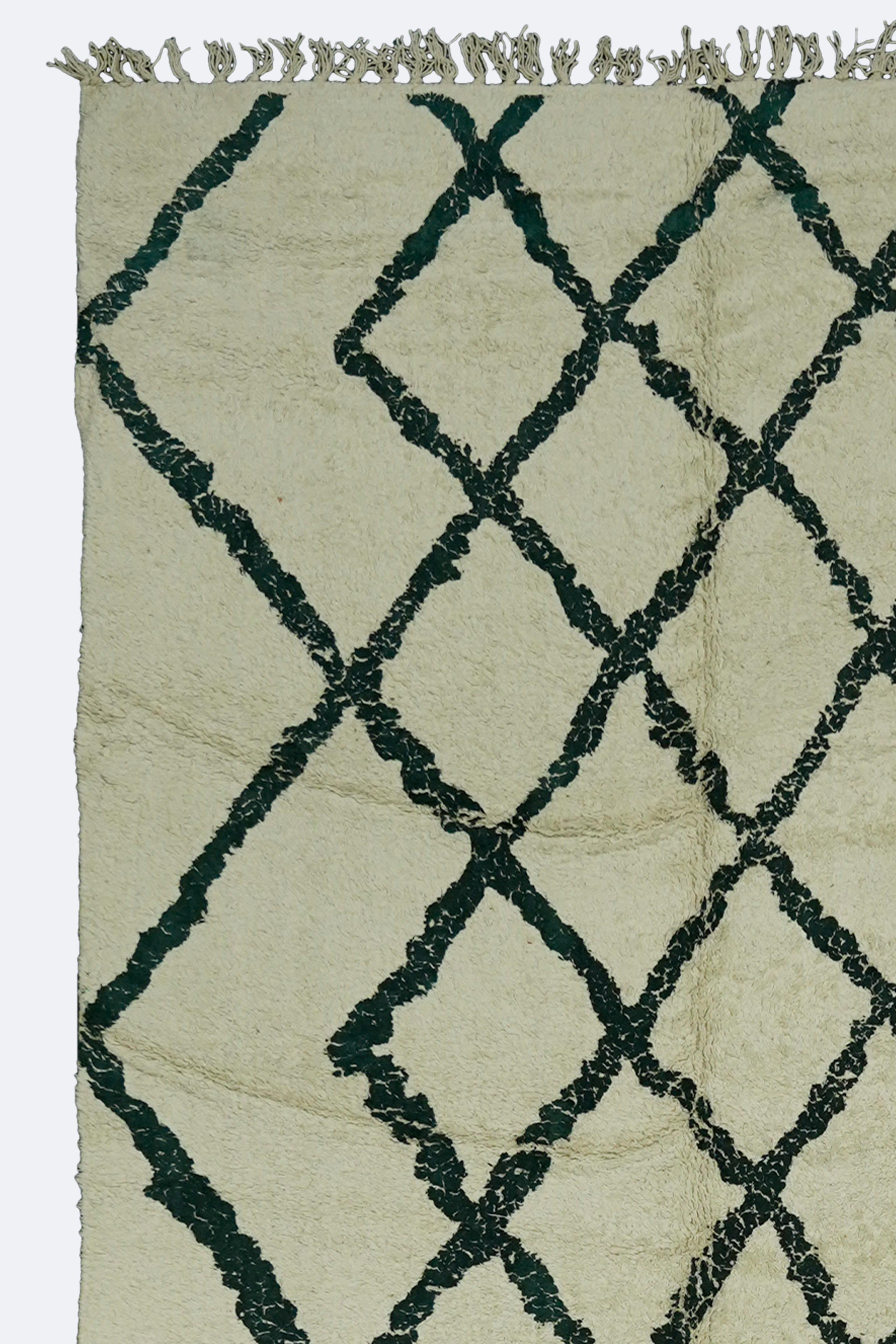 Sahara Lattice Handmade Cotton Moroccan Pile Rug