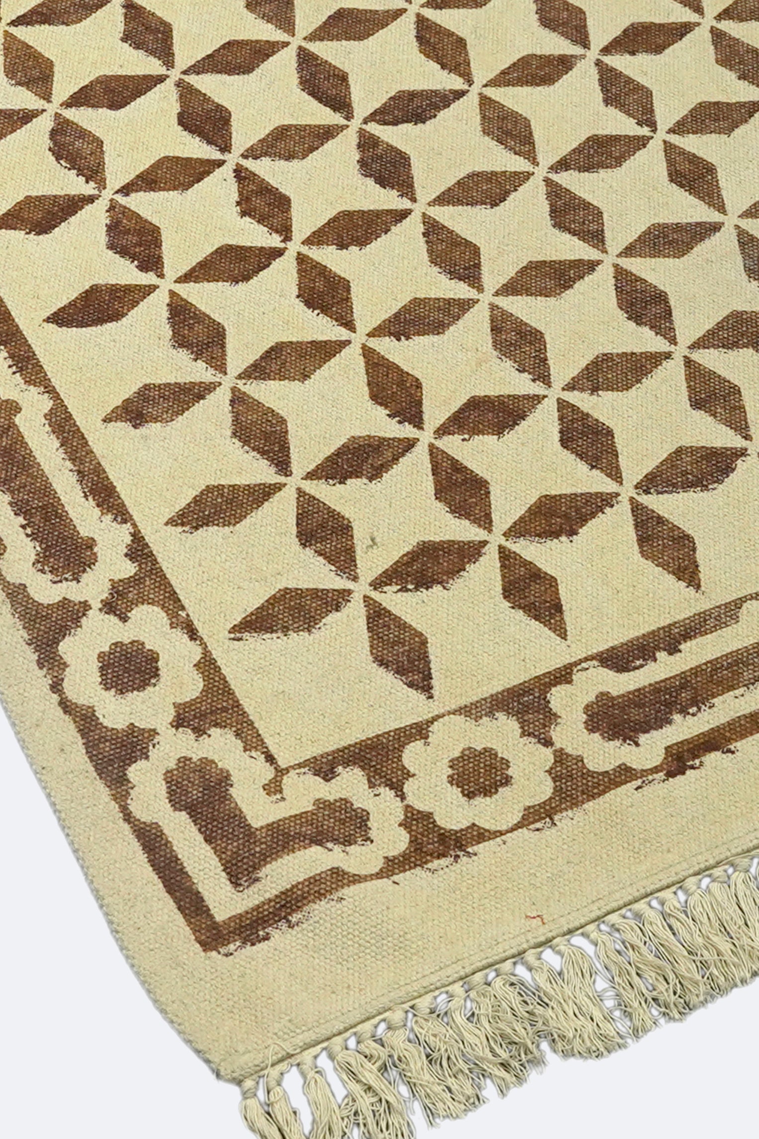 Terracotta Star Tile Printed Jute Rug