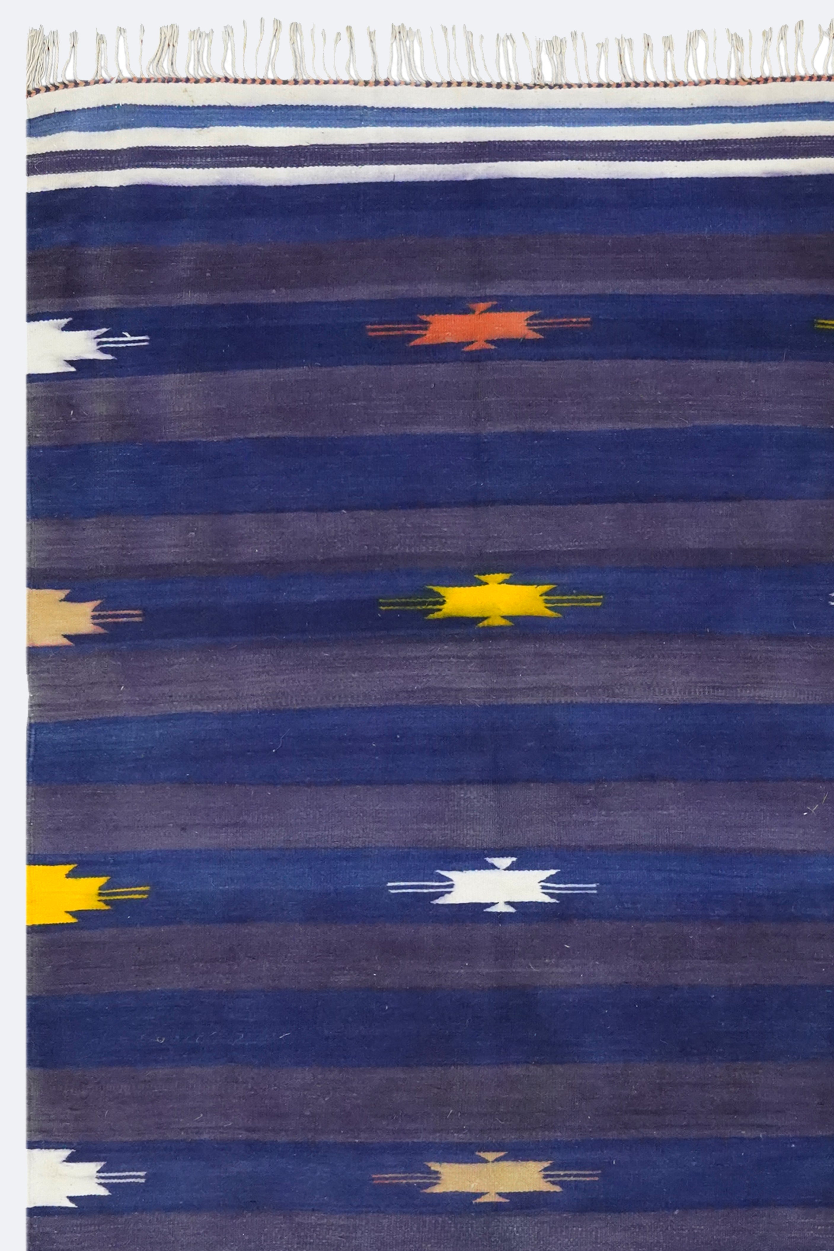 Blue Striped Punjabi Dhurrie