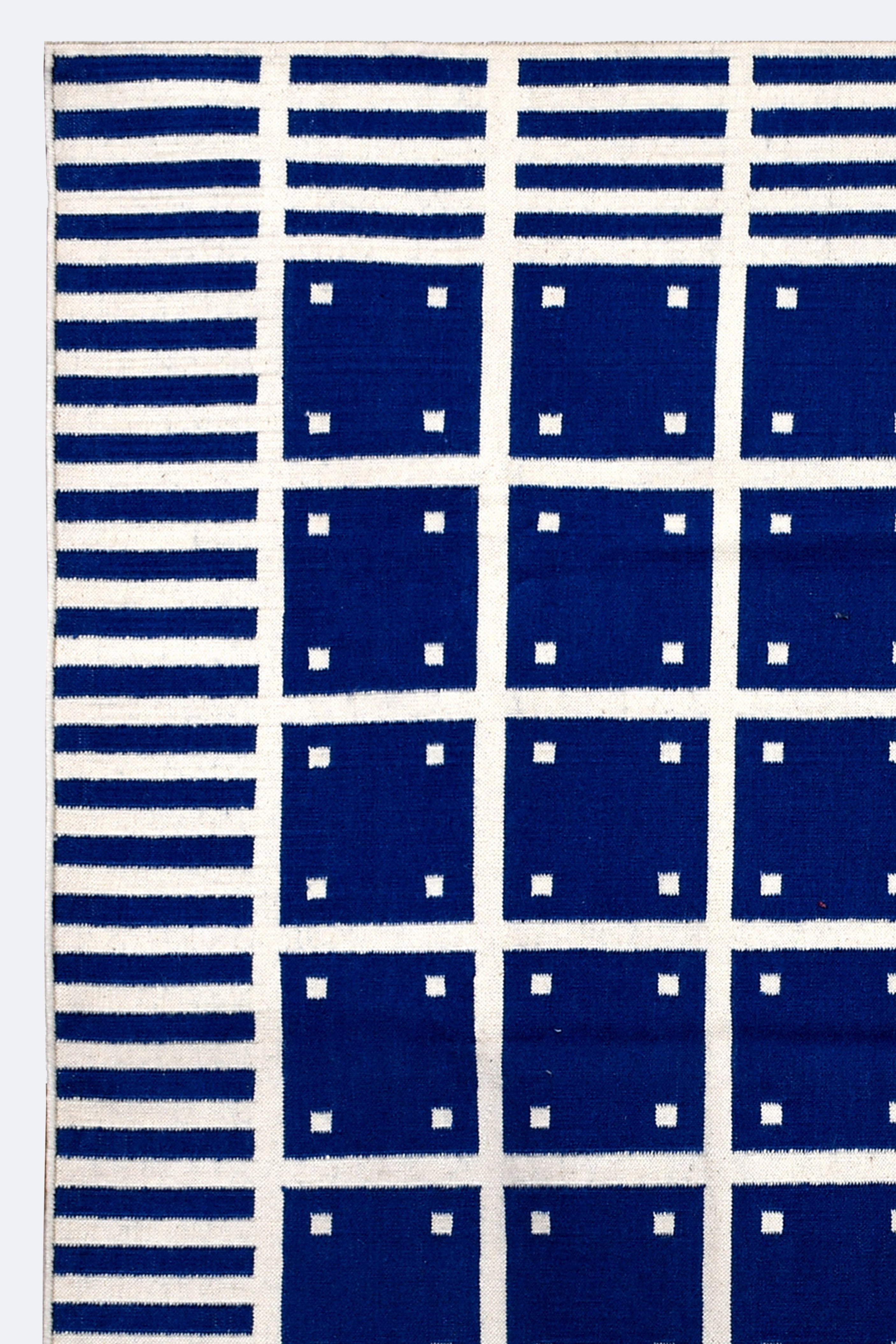 Modern Coastal Indigo Reversible Flatweave Rug