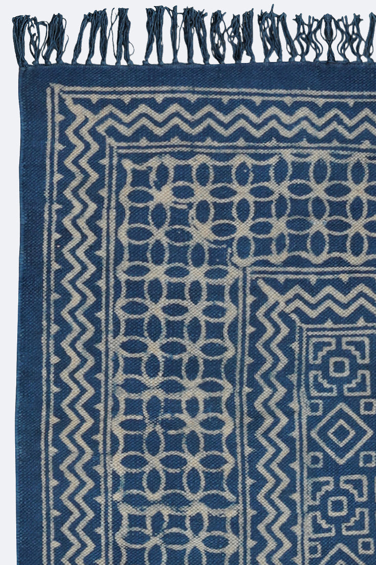 Indigo Heritage Geometric Printed Rug