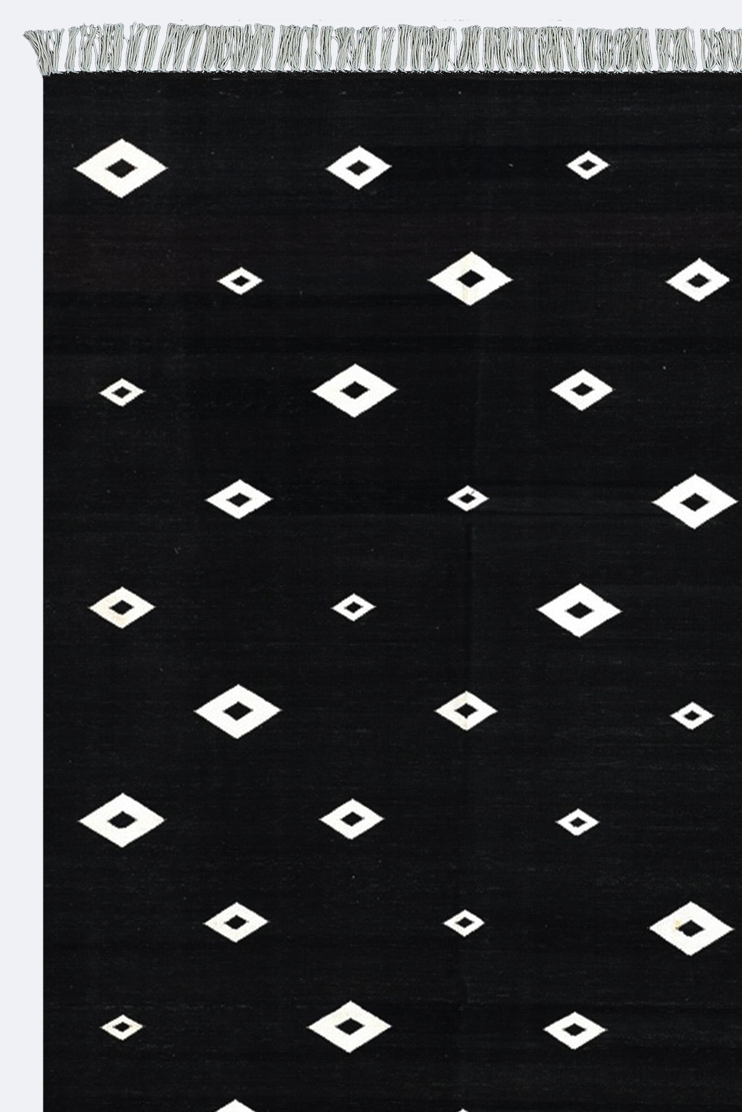 Monochrome Diamond Handwoven Cotton Runner