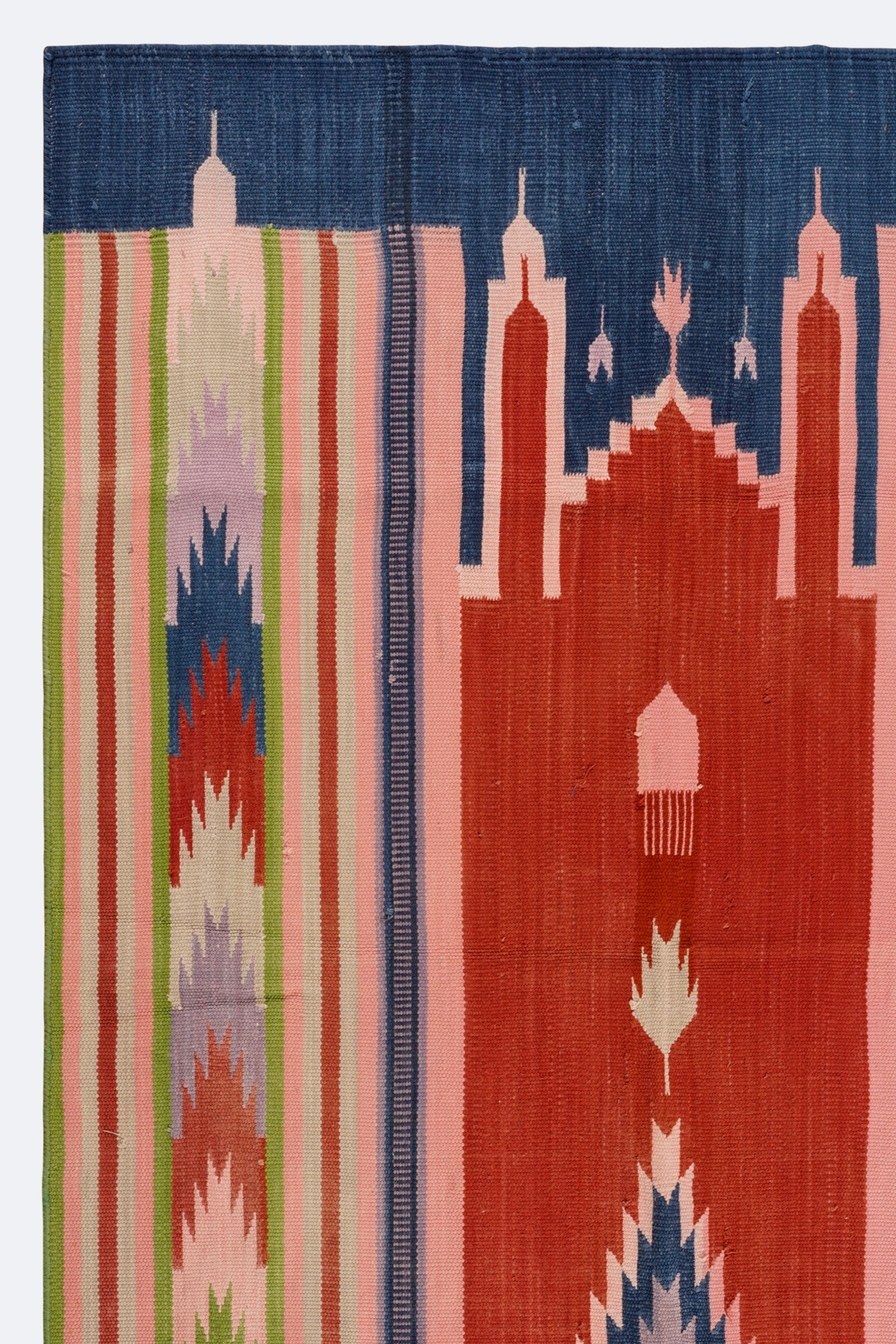 Majestic Minaret Cotton Handwoven Muslim Prayer Rug