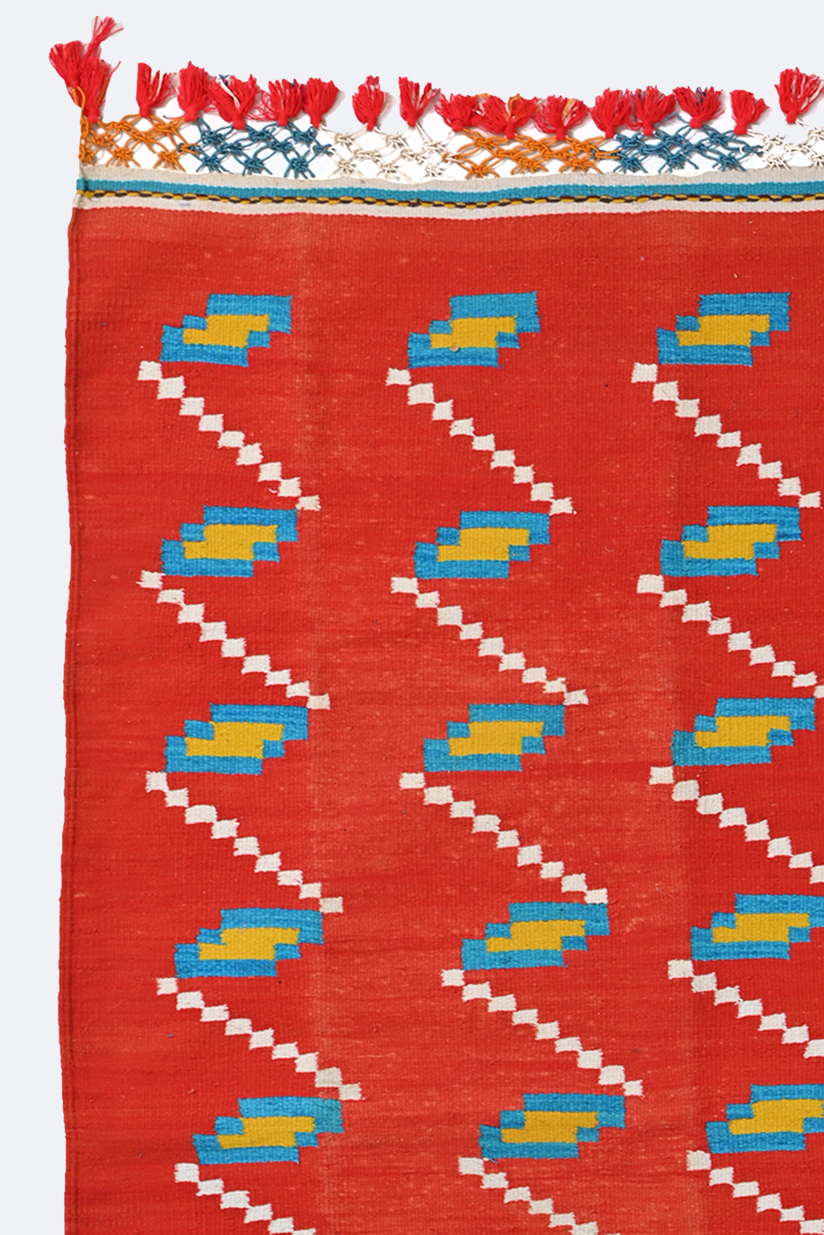 Red Cotton Handmade Punjabi Dhurrie