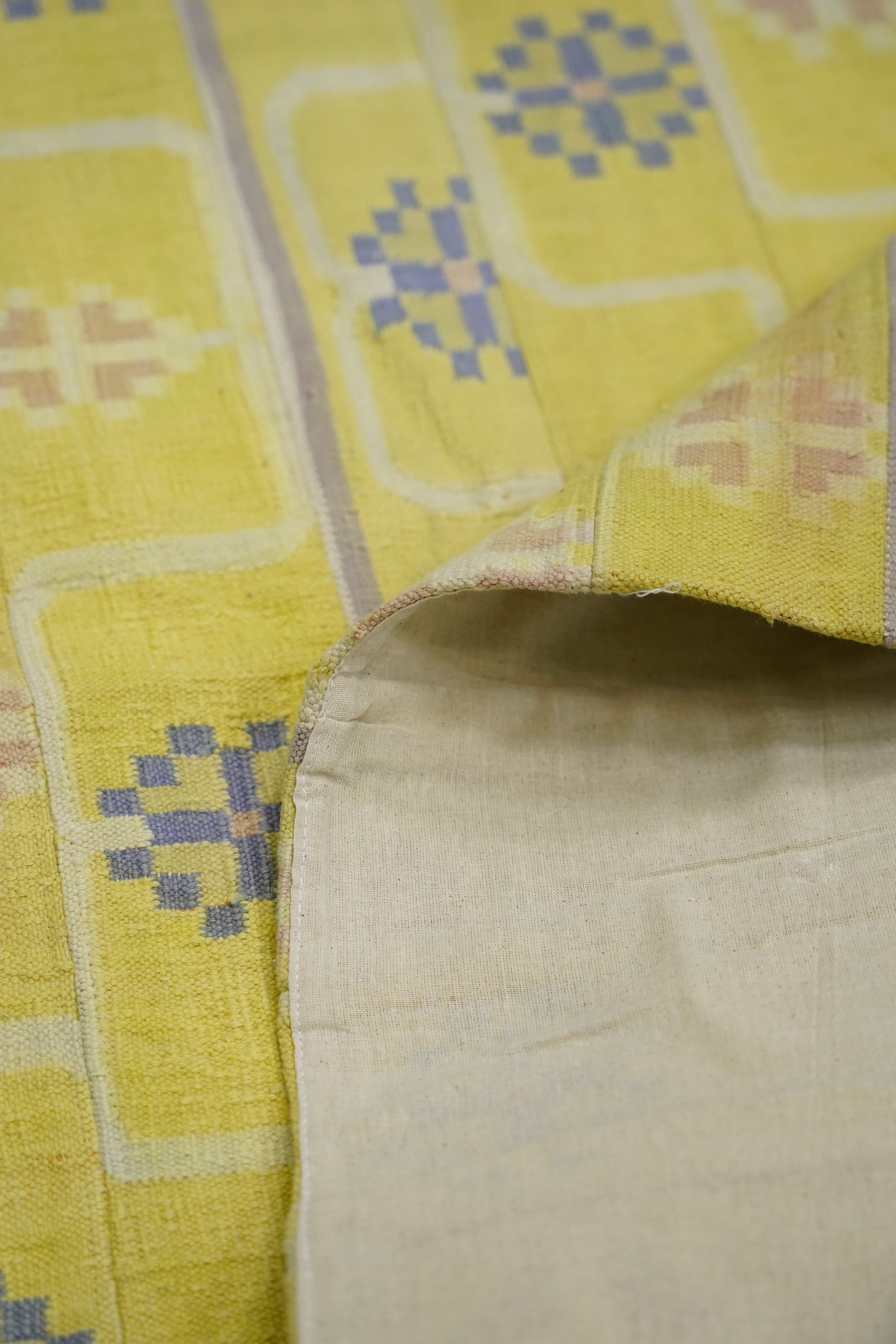 Pixel Rose Handwoven Geometric Patchwork Rug