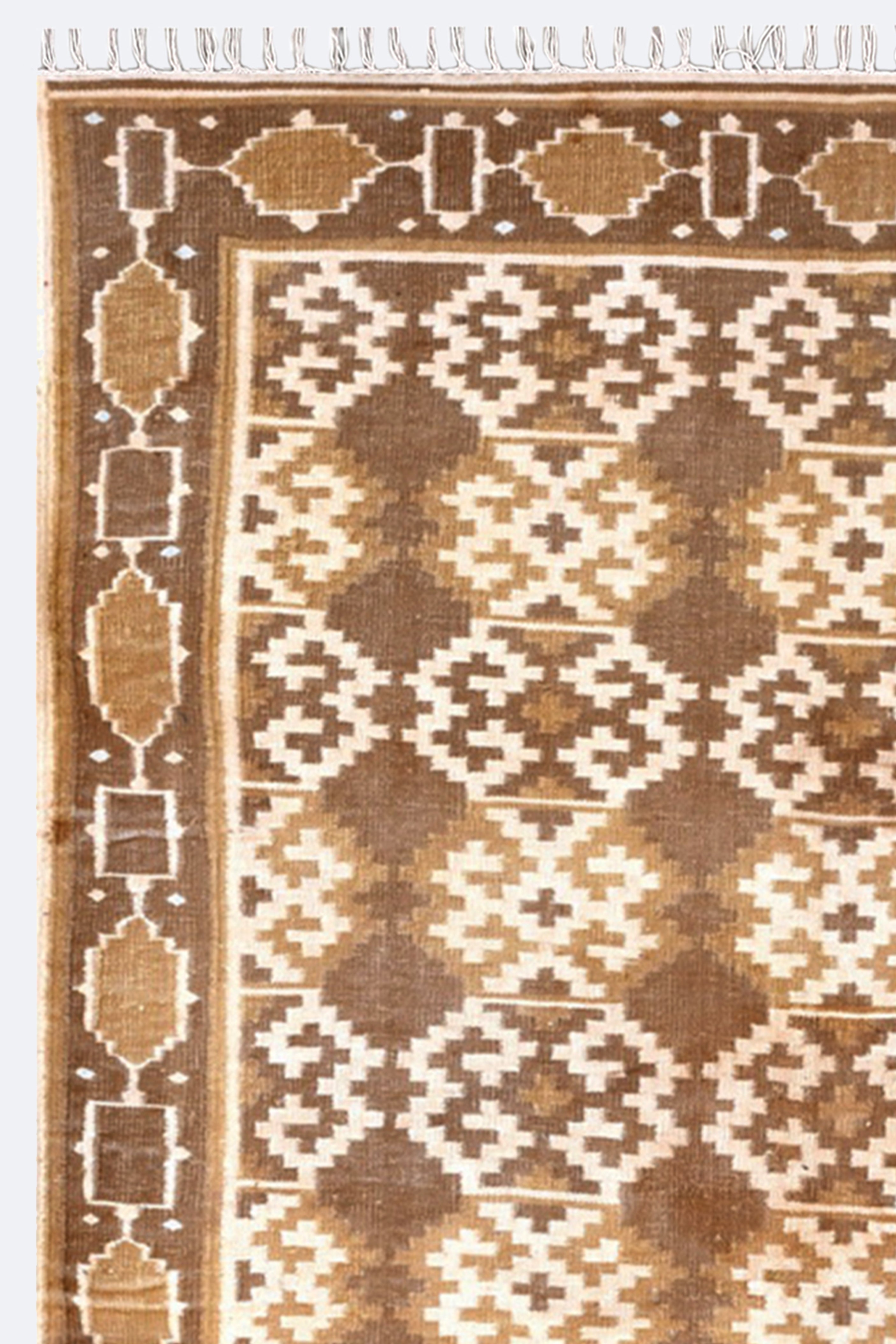 Moroccan High-Pile Ogee Woolen Rug