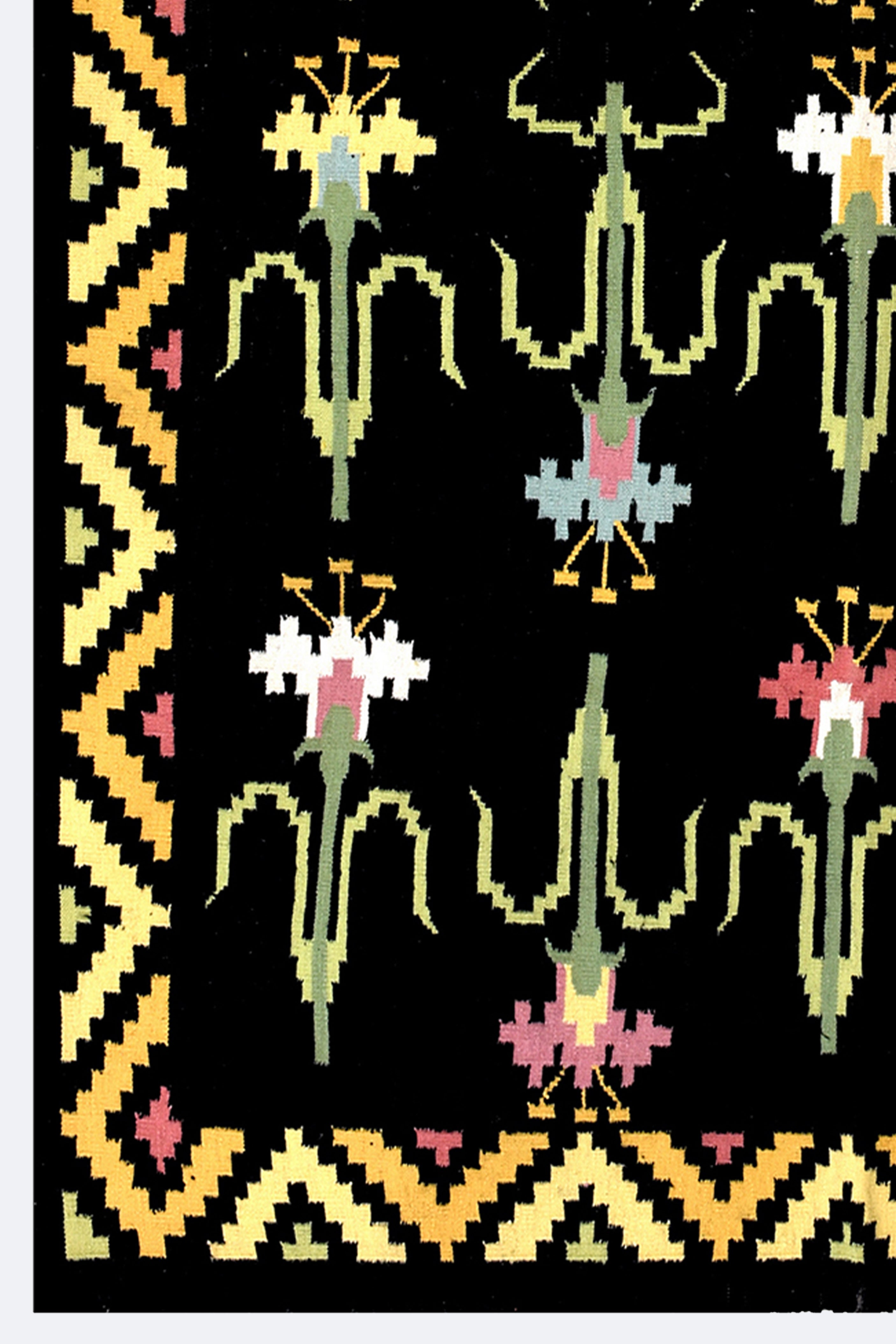 Midnight Garden Handwoven Wool Rug