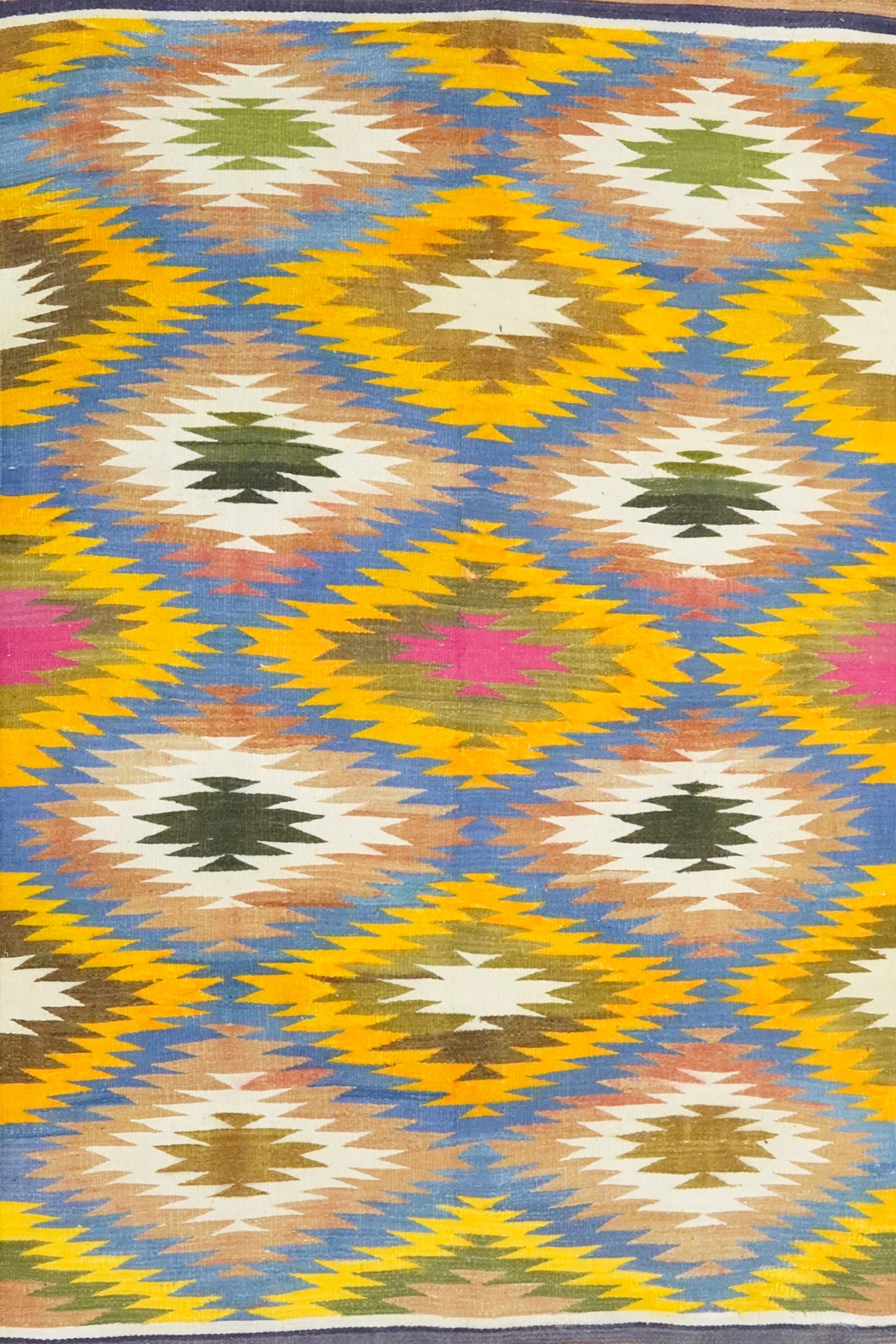 Vibrant Multi-Color Ikat Punjabi Dhurrie