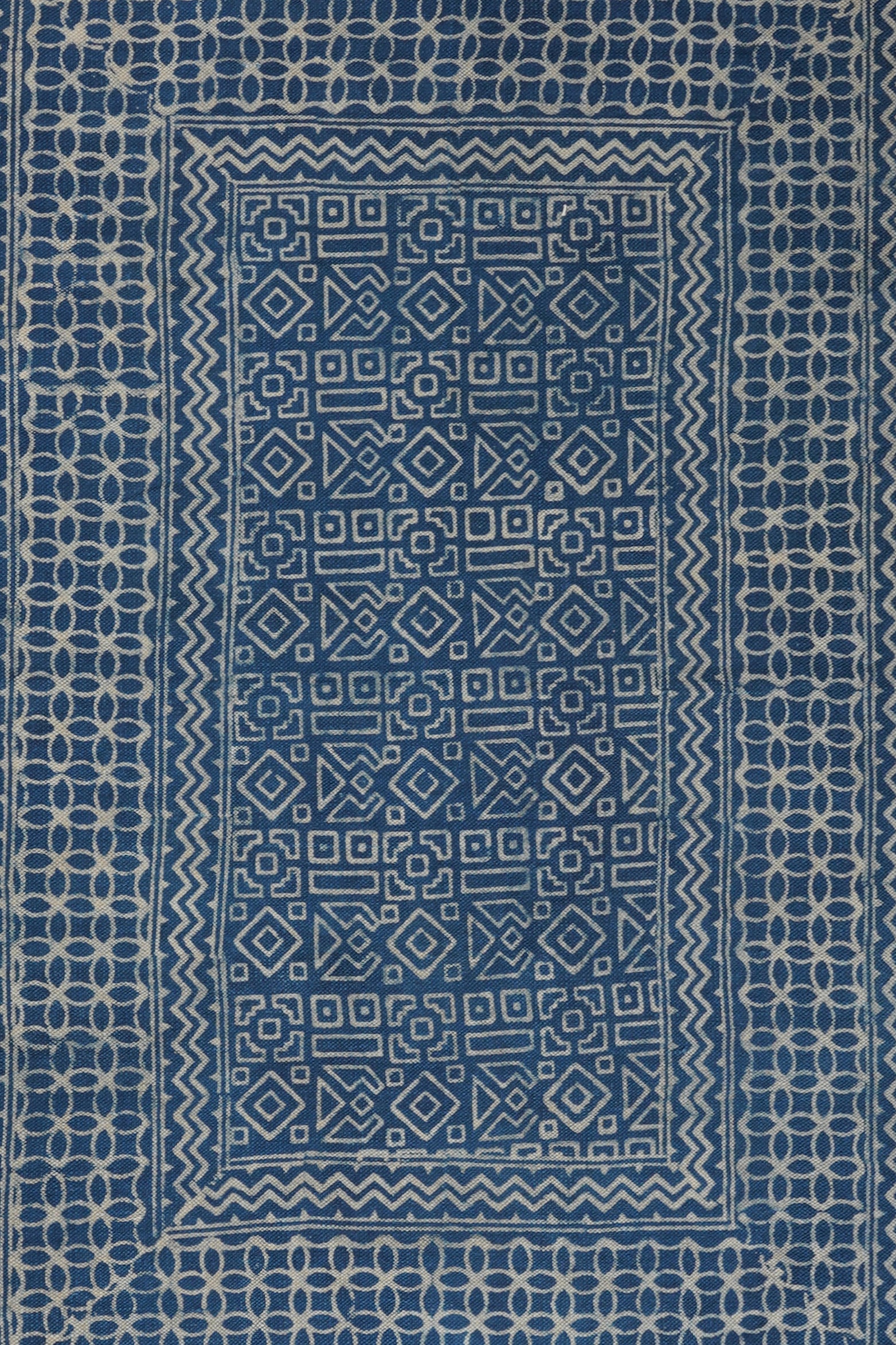Indigo Heritage Geometric Printed Rug