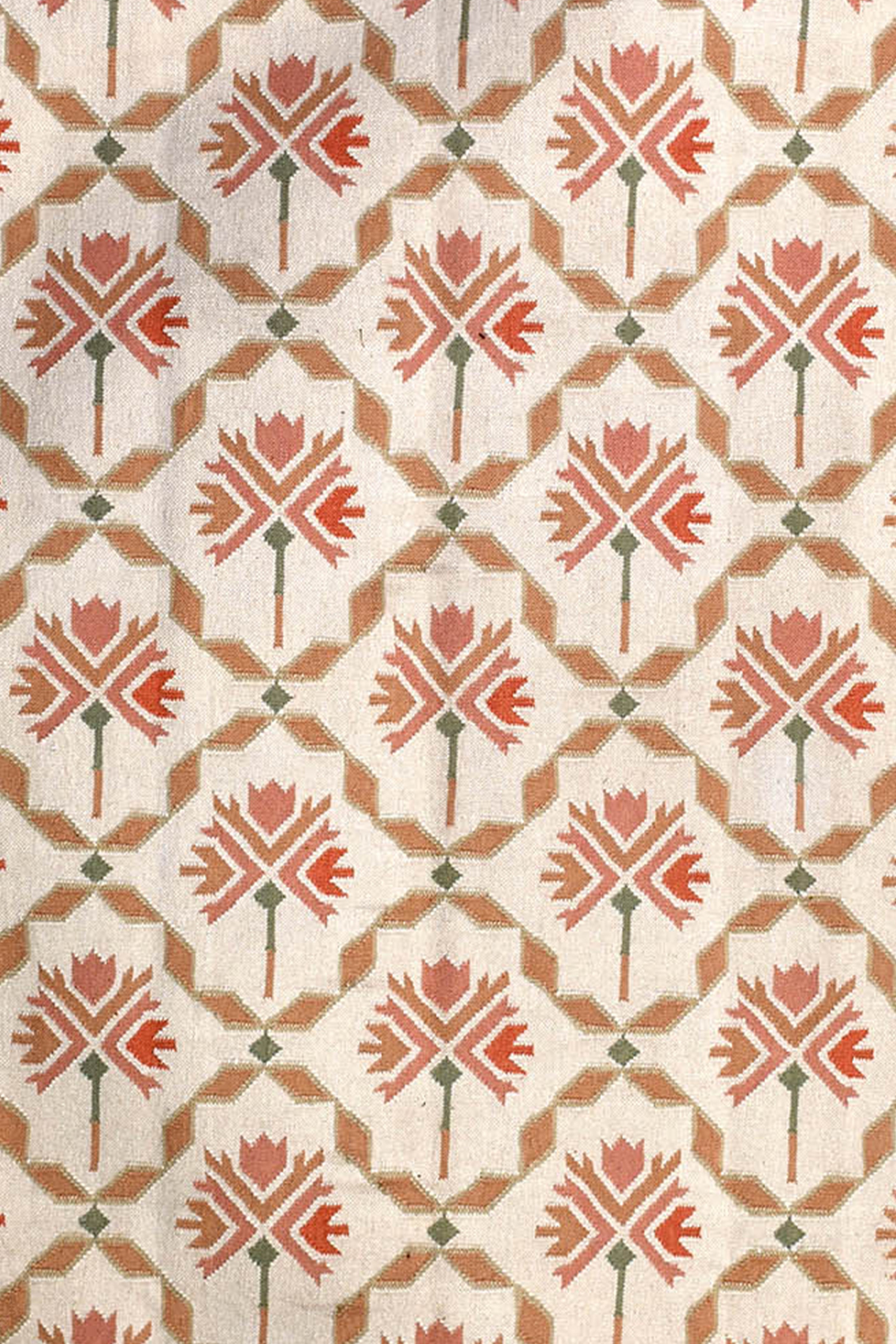 Geometric Floral Reversible Wool Rug