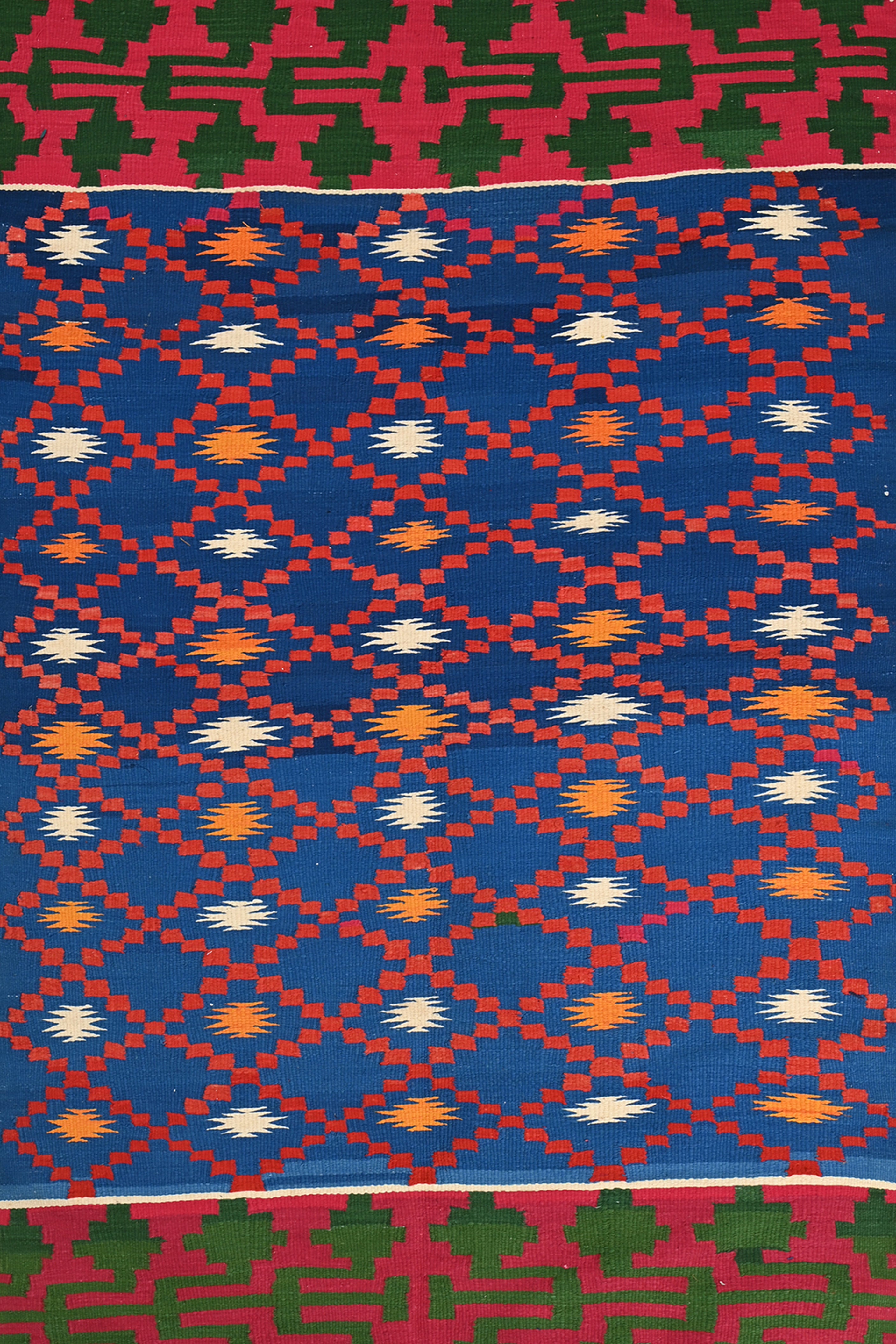 Blue Reversible Handmade Punjabi Dhurrie