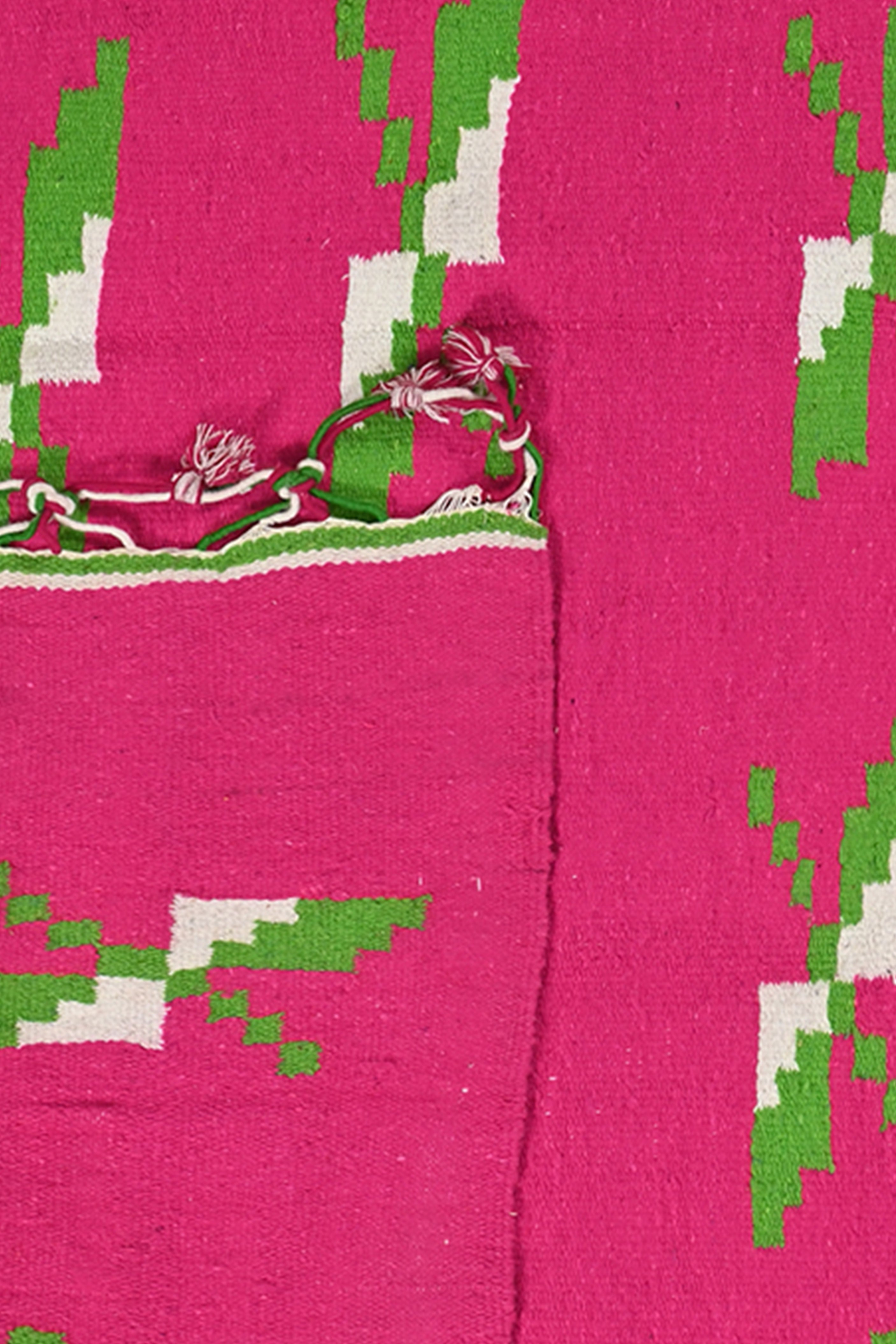 Rosy Bloom Reversible Handmade Punjabi Dhurrie